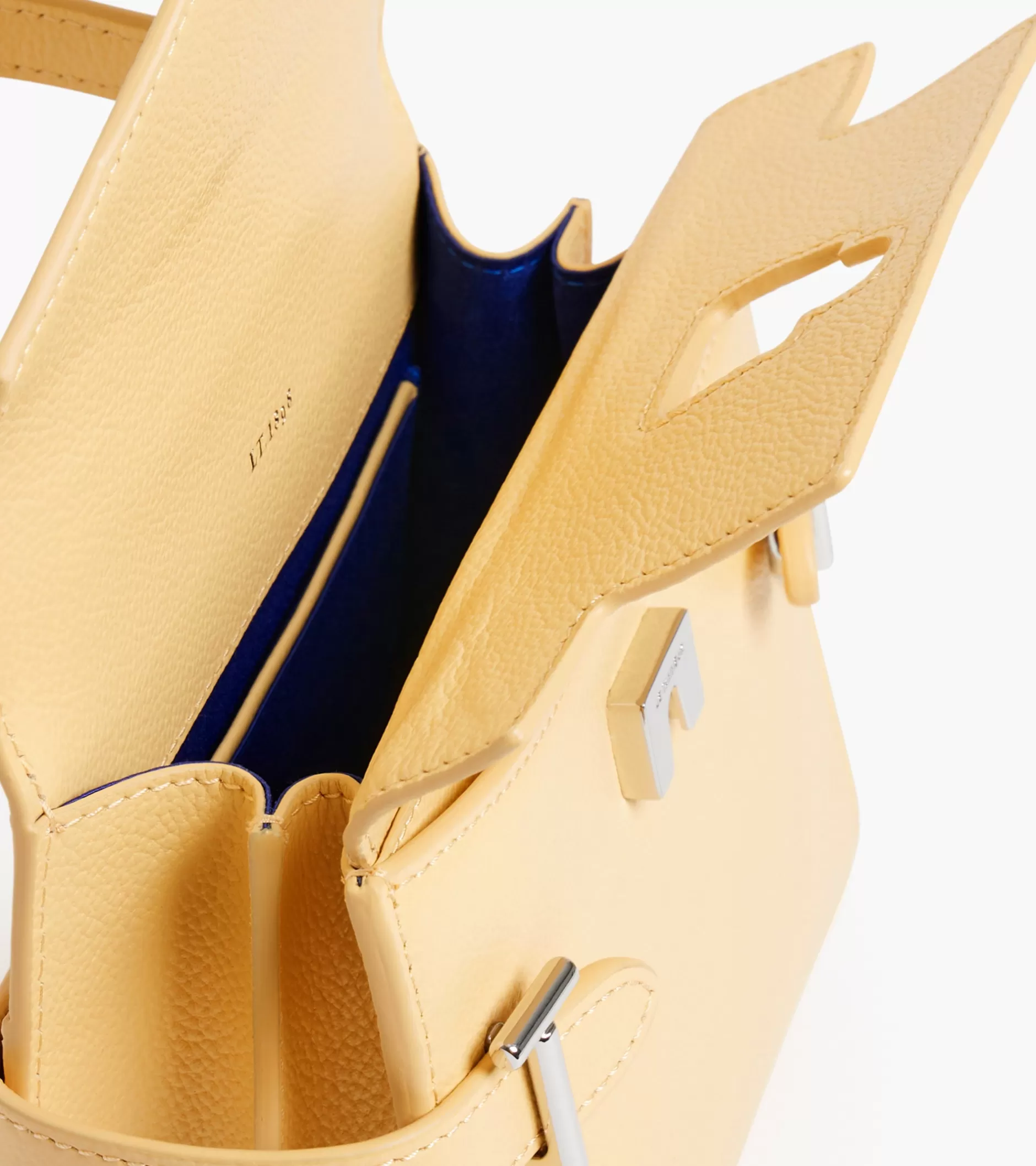 Femme Le Tanneur Petit sac à main double rabat Emilie en cuir grainé - AURORE