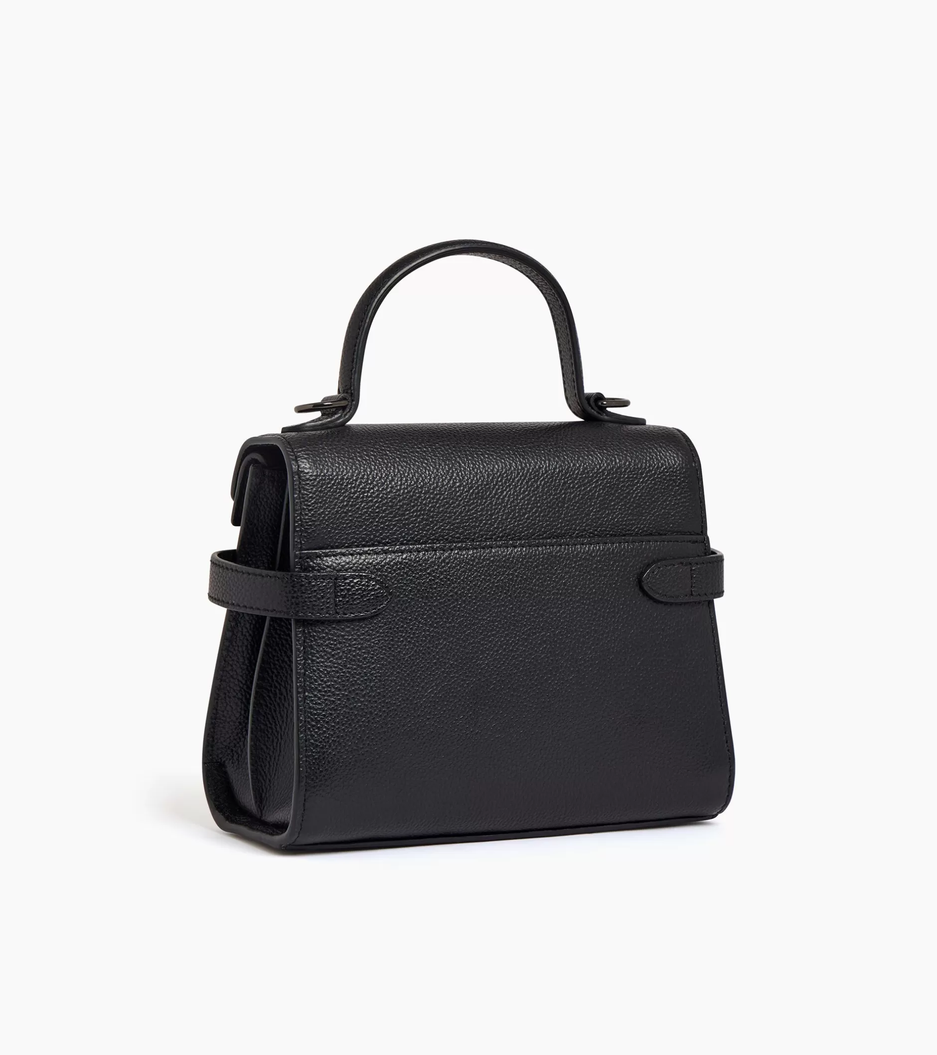 Femme Le Tanneur Petit sac à main double rabat Emilie en cuir grainé - Black