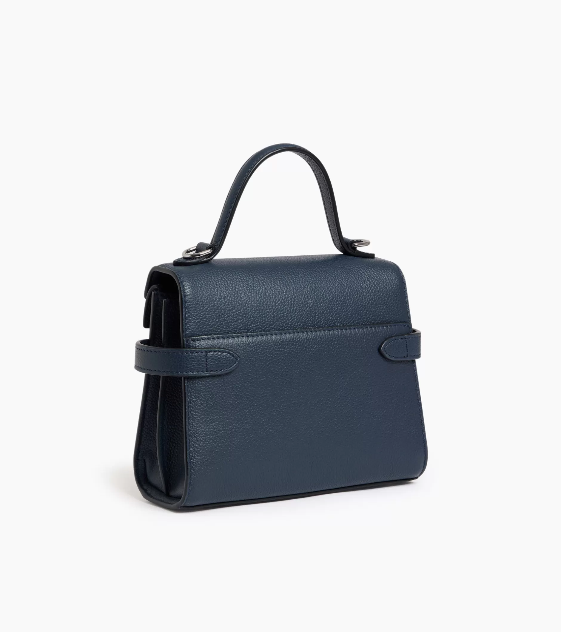 Femme Le Tanneur Petit sac à main double rabat Emilie en cuir grainé - Twilight Blue