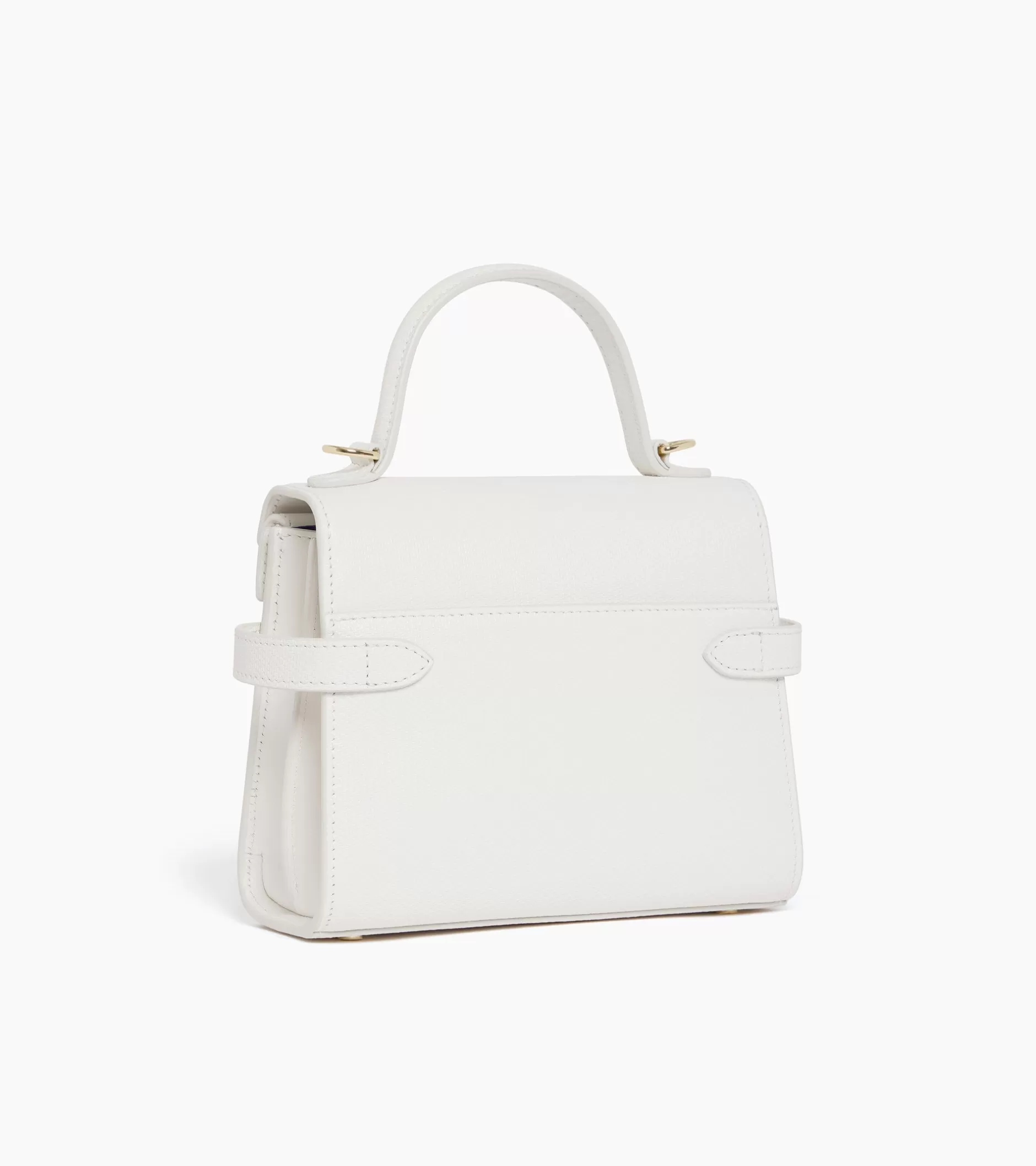 Femme Le Tanneur Petit sac à main double rabat Emilie en cuir signature T - Chalk White