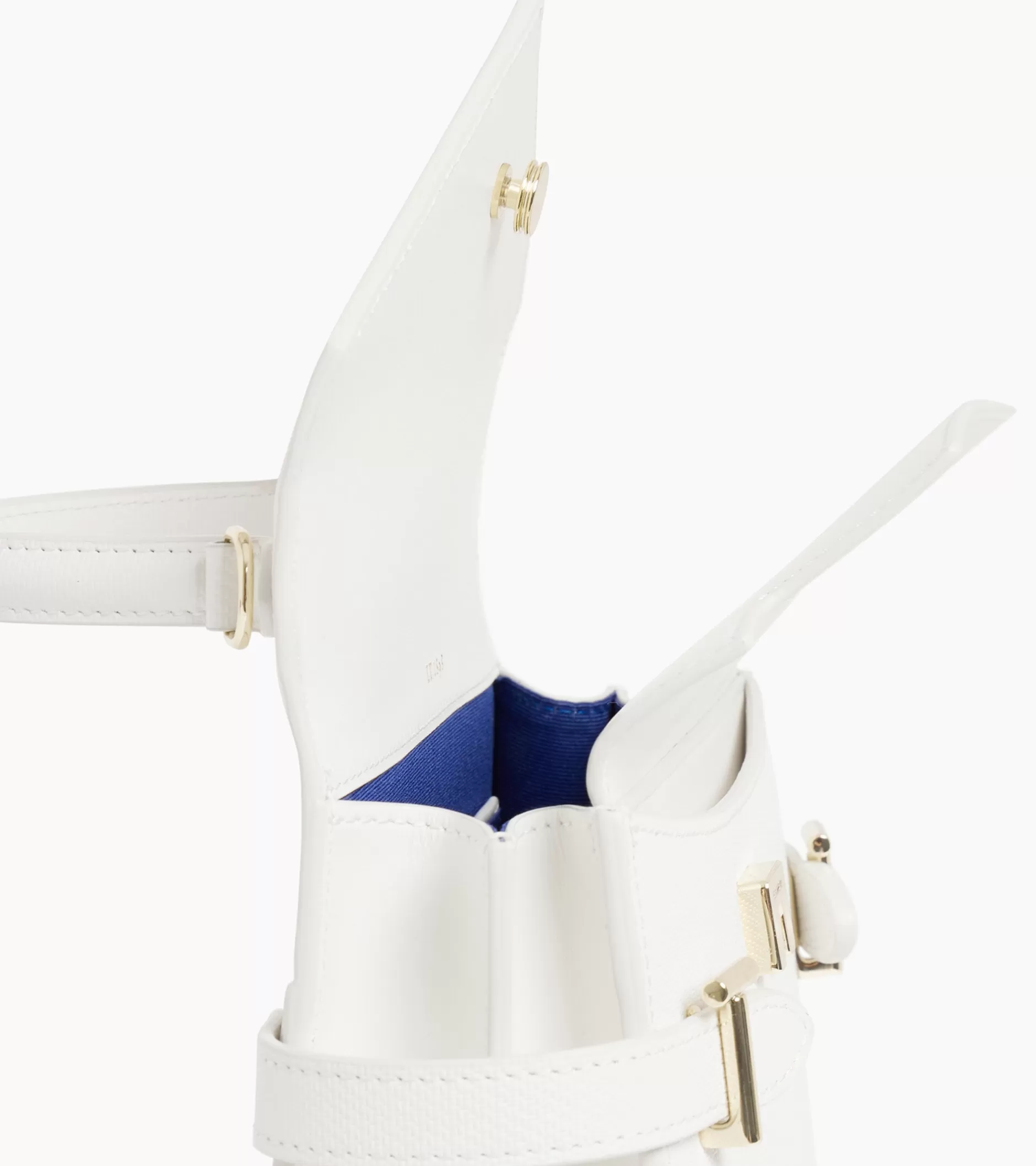 Femme Le Tanneur Petit sac à main double rabat Emilie en cuir signature T - Chalk White