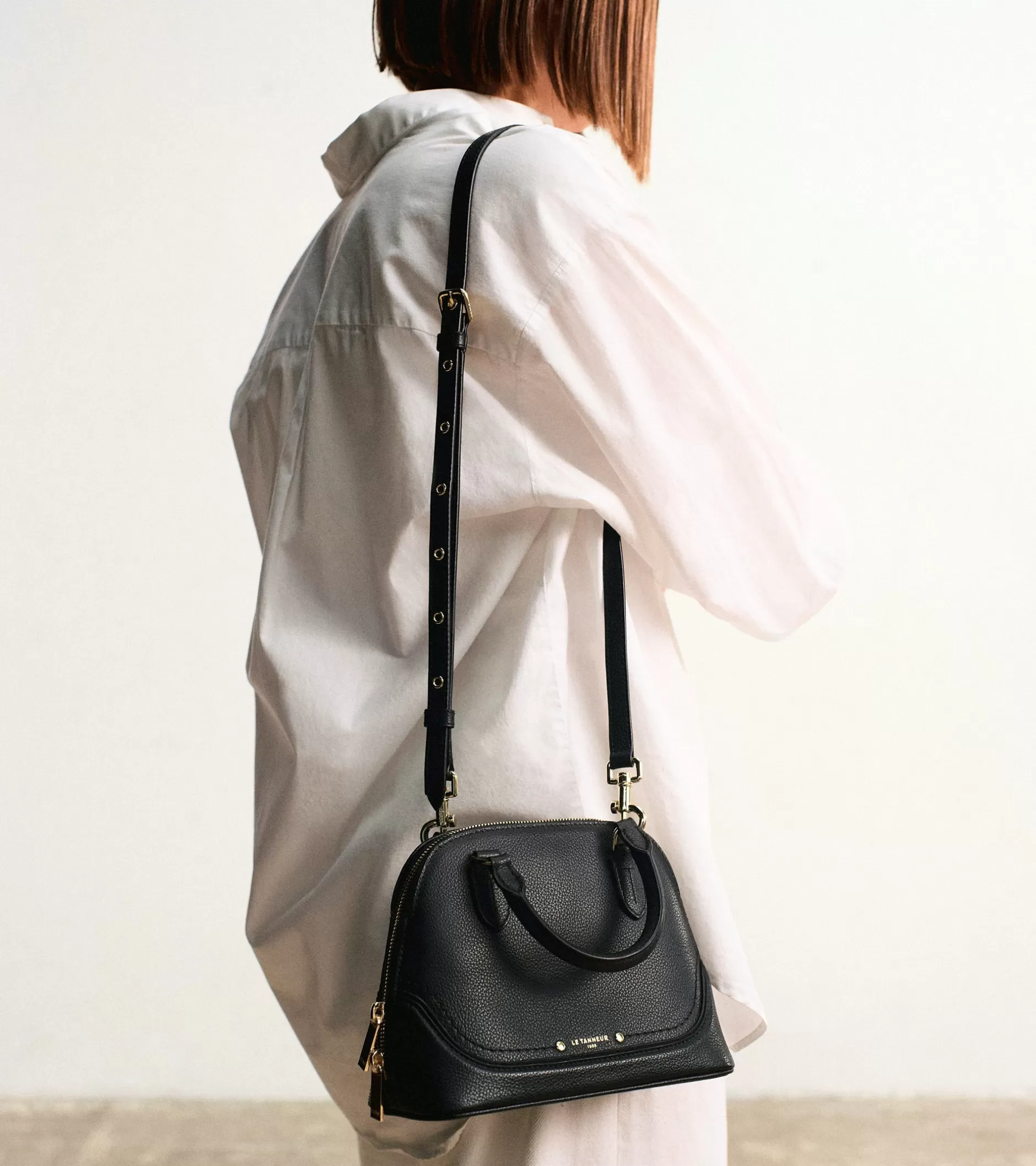 Femme Le Tanneur Petit sac à main Ella en cuir grainé - Black