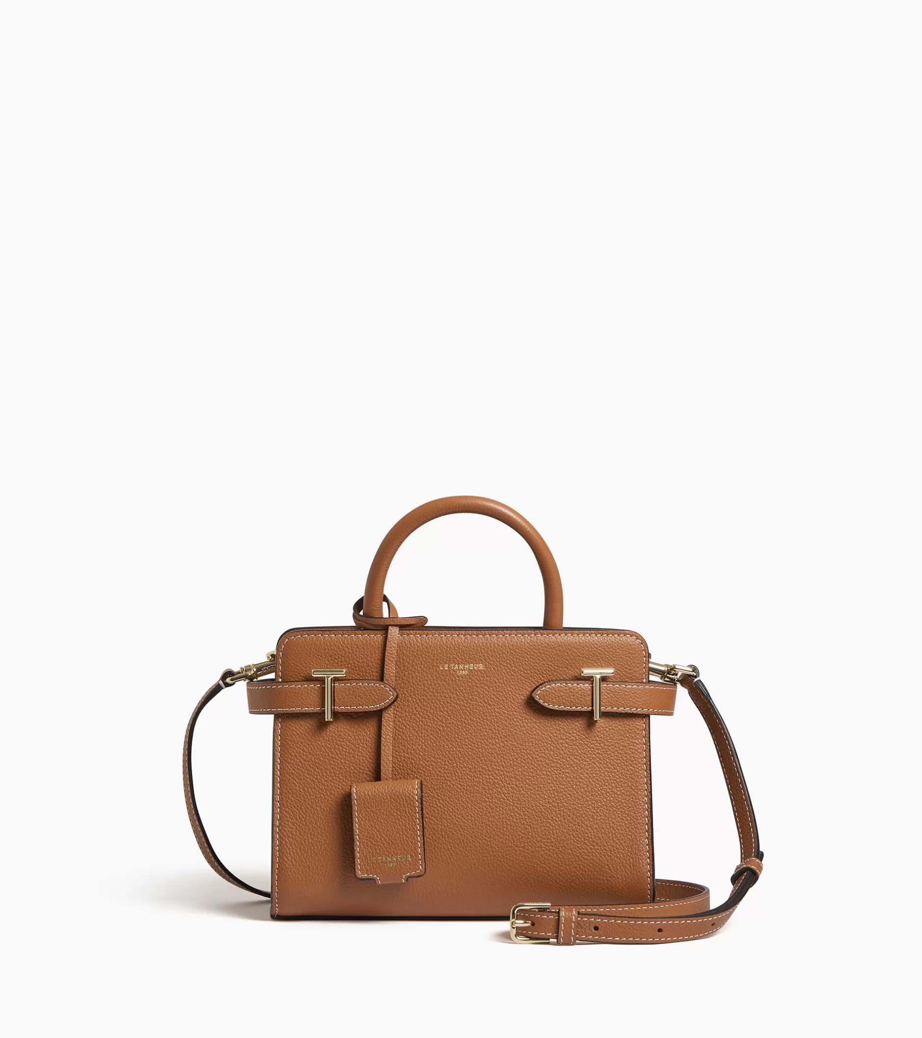 Femme Le Tanneur Petit sac à main Emilie en cuir grainé - Brown Tan