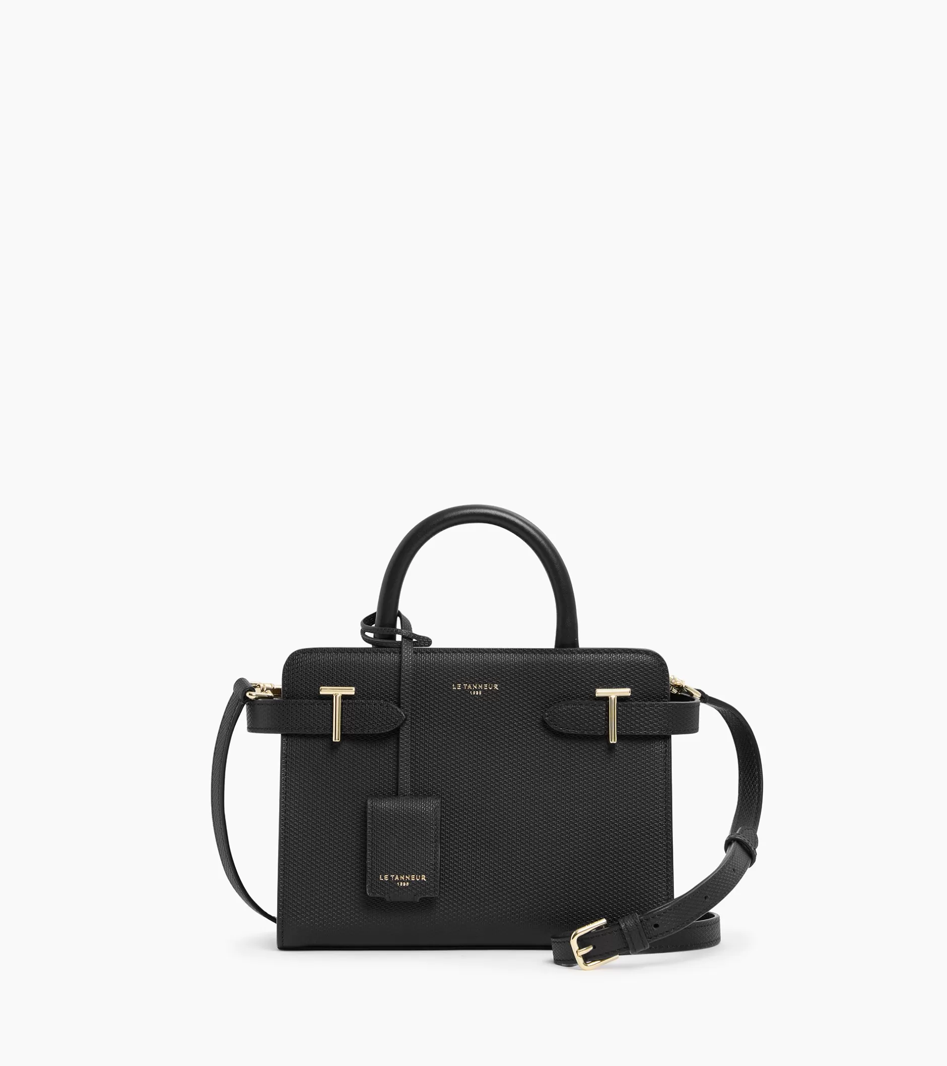 Femme Le Tanneur Petit sac à main Emilie en cuir signature T - Black