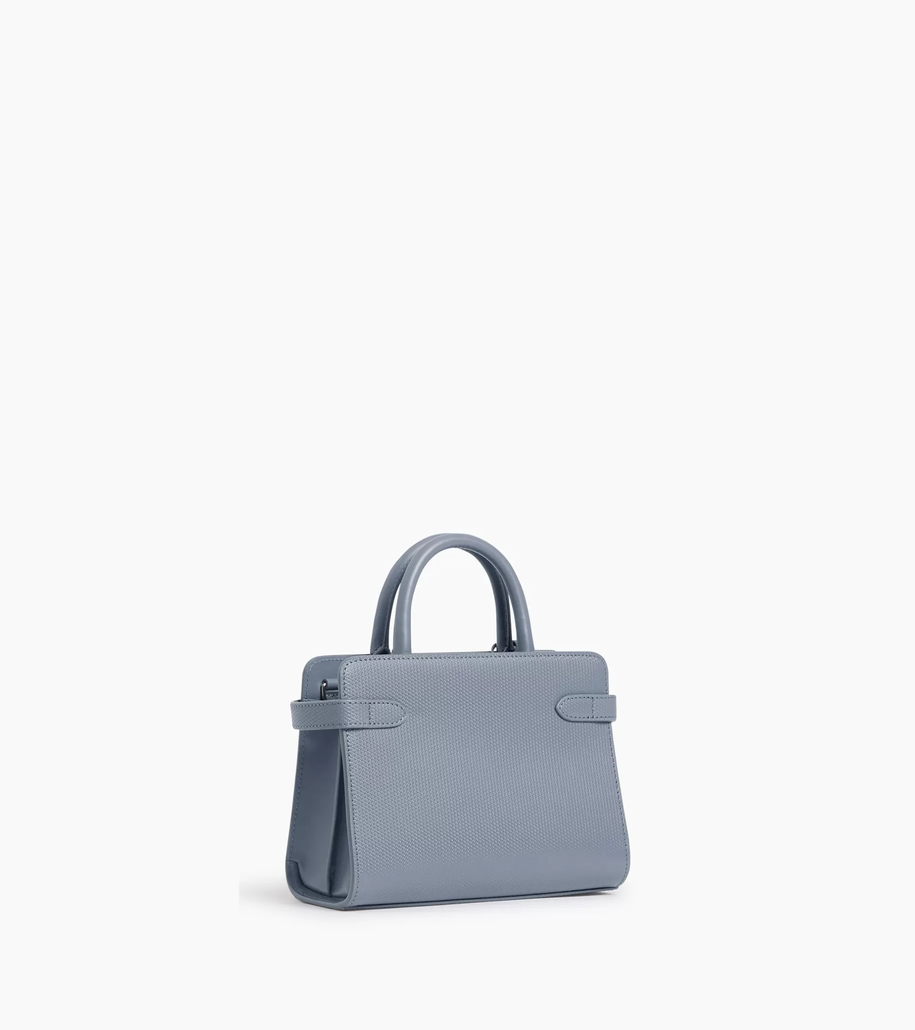 Femme Le Tanneur Petit sac à main Emilie en cuir signature T - BLEU ARGILE