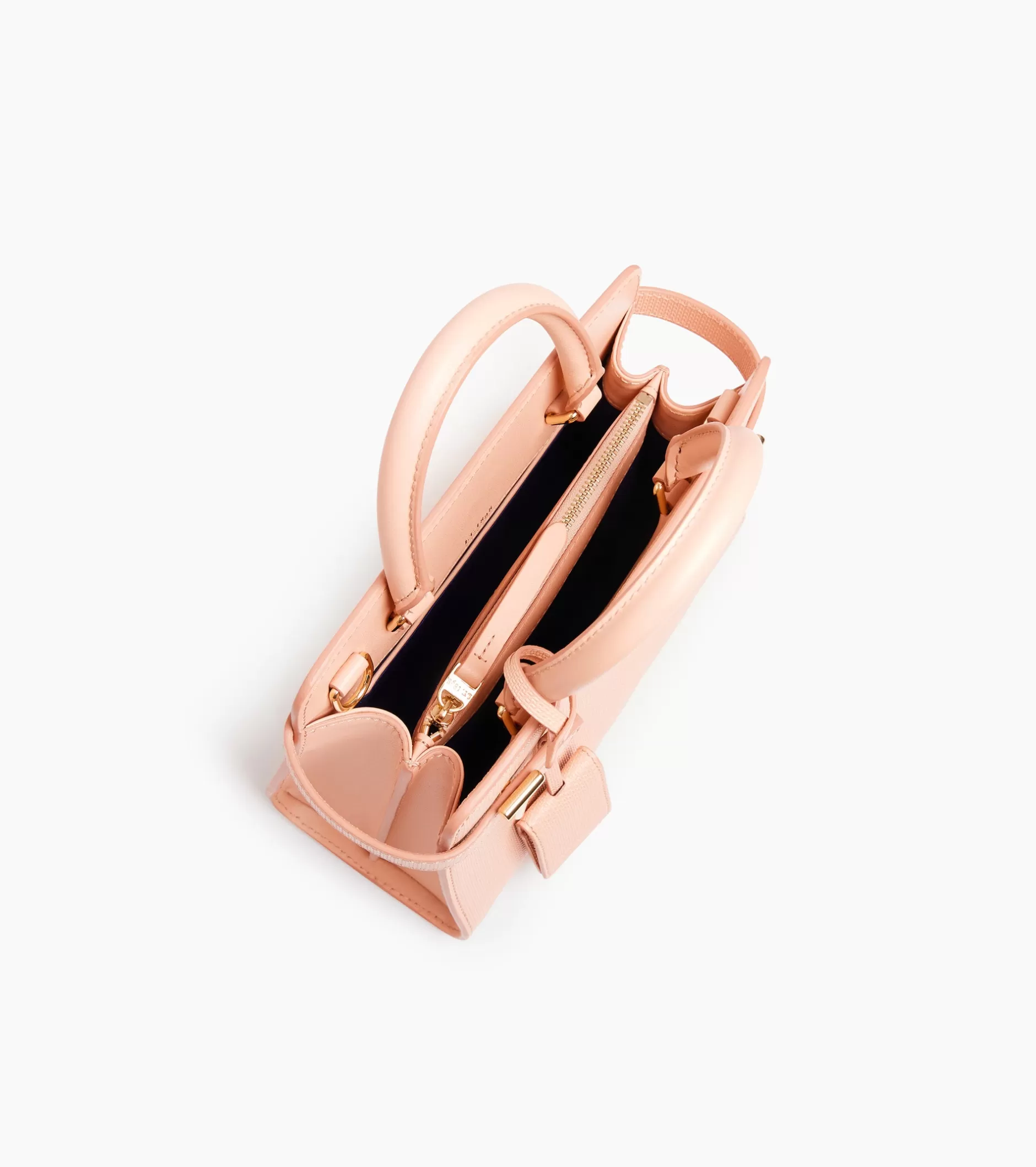 Femme Le Tanneur Petit sac à main Emilie en cuir signature T - ROSE POUDRE