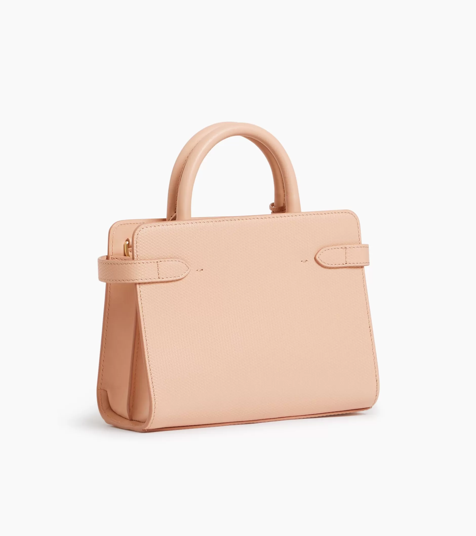 Femme Le Tanneur Petit sac à main Emilie en cuir signature T - ROSE POUDRE