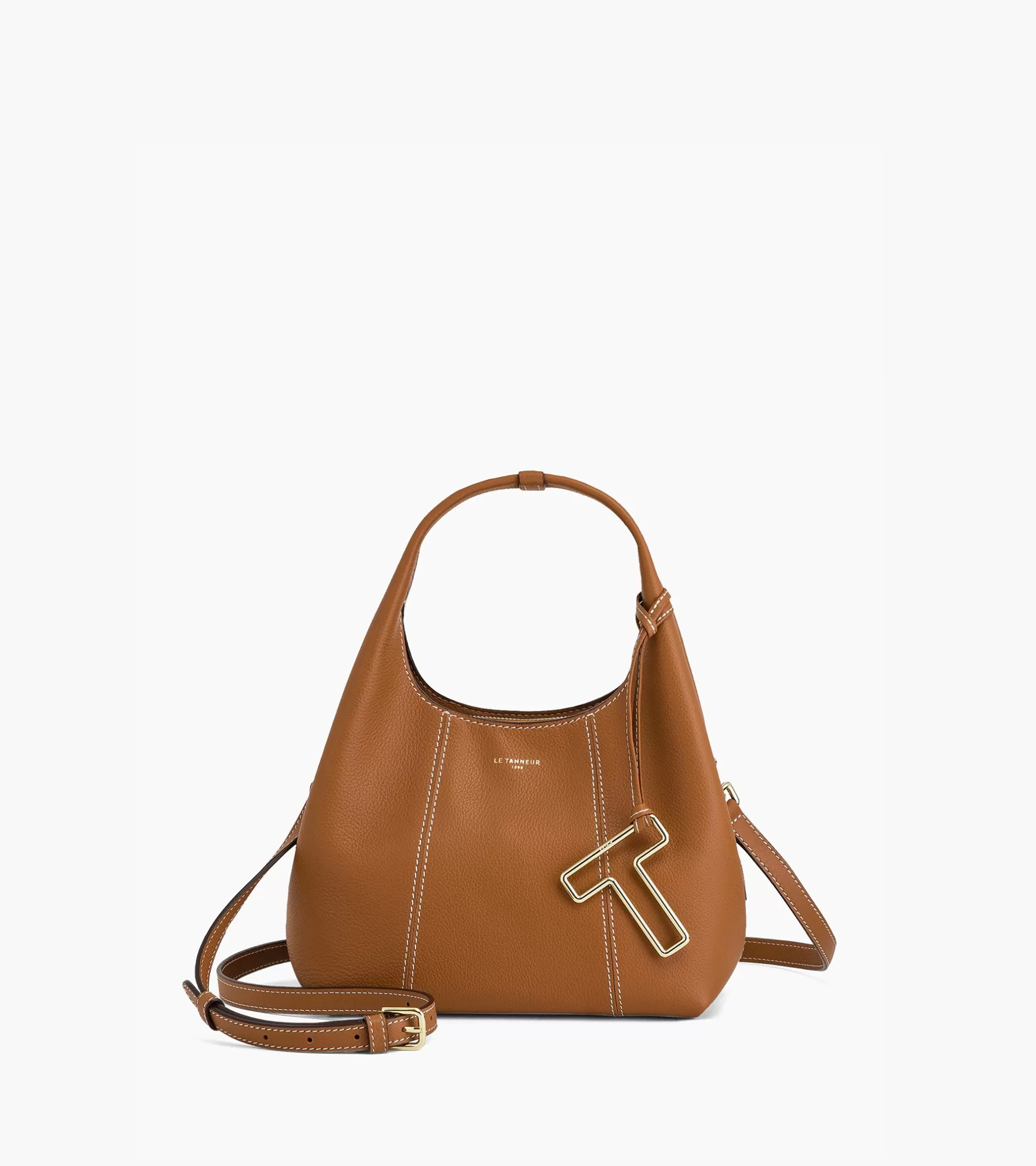 Femme Le Tanneur Petit sac à main Juliette en cuir grainé - Brown Tan