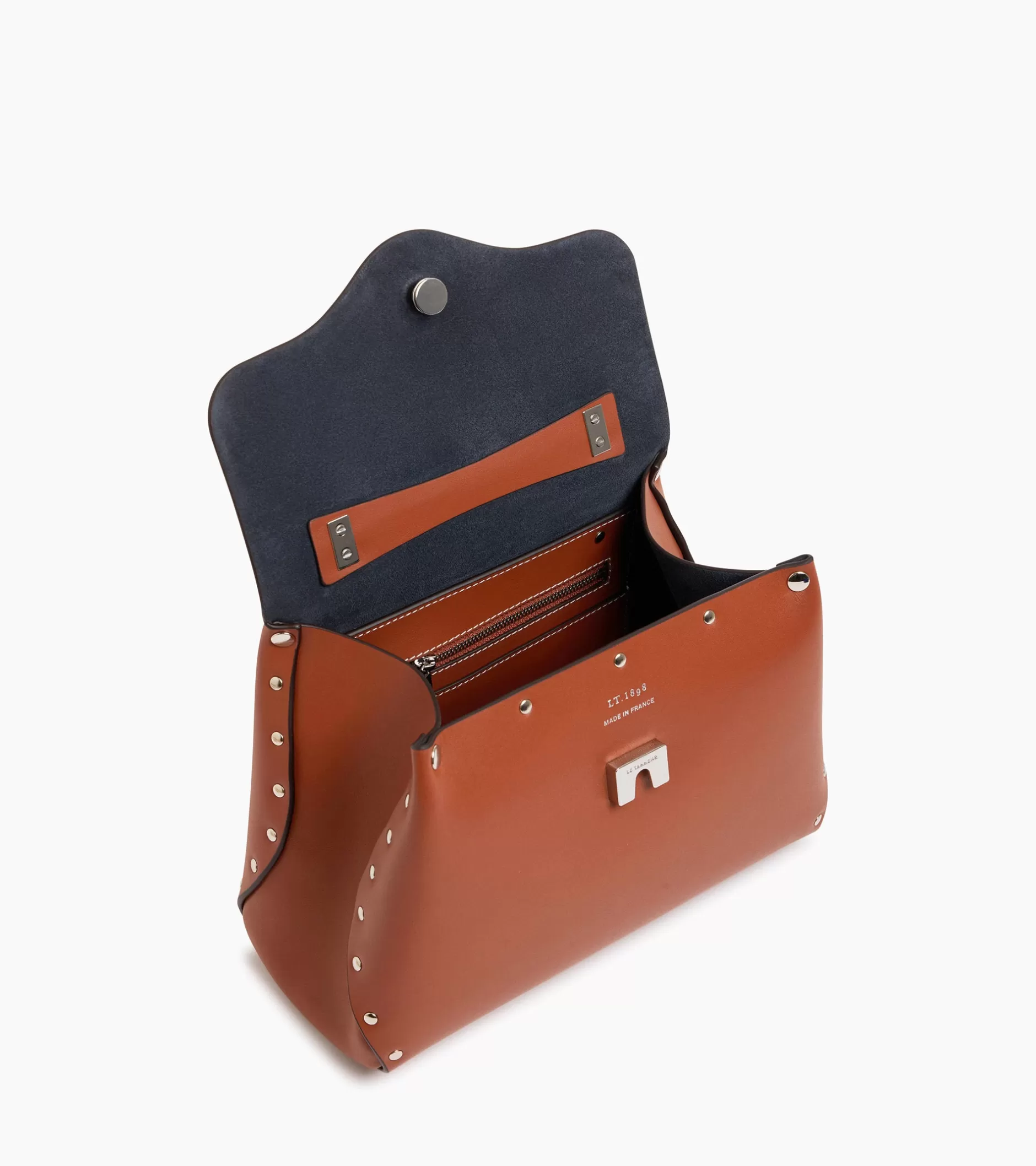 Femme Le Tanneur Petit sac à main Sans Couture en cuir lisse - Mahogany Brown
