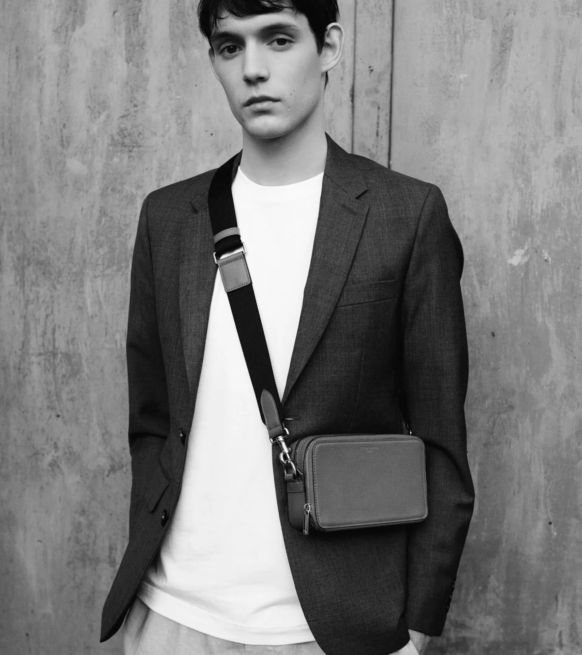 Homme Le Tanneur Petit sac bandoulière 2 compartiments Emile en cuir grainé - AURORE