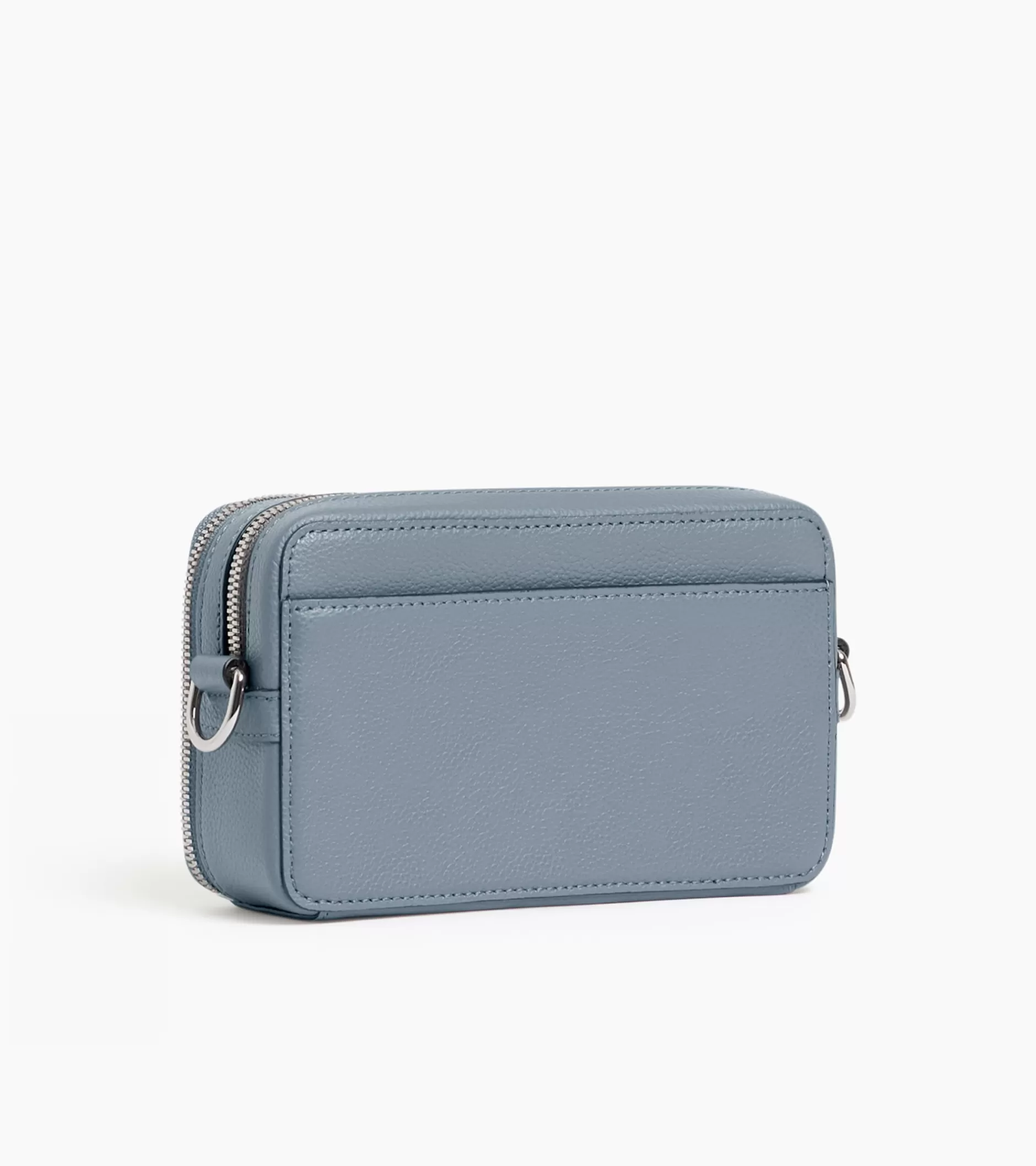Homme Le Tanneur Petit sac bandoulière 2 compartiments Emile en cuir grainé - BLEU ARGILE