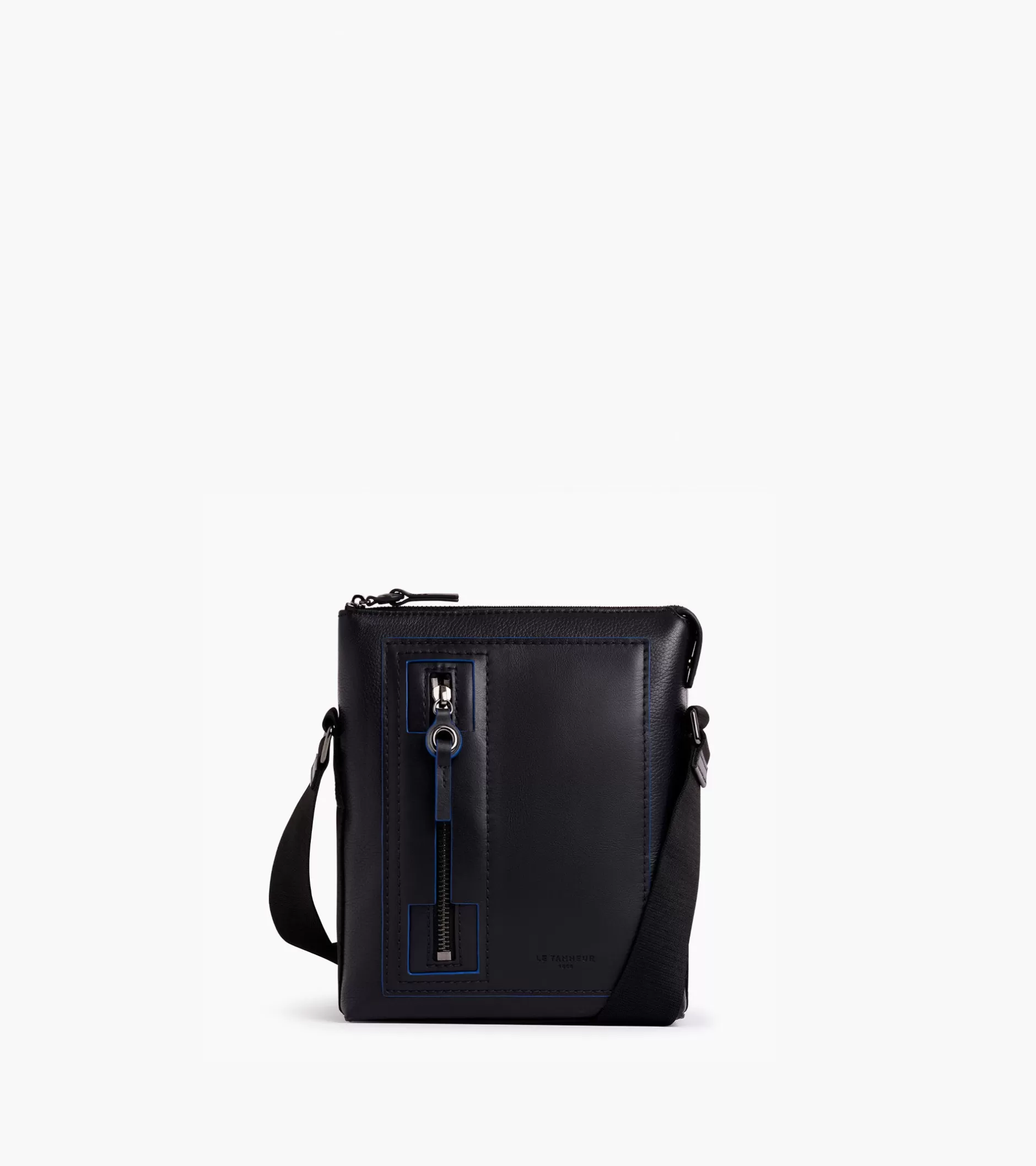 Homme Le Tanneur Petit sac bandoulière Alexis en cuir grainé. - Black