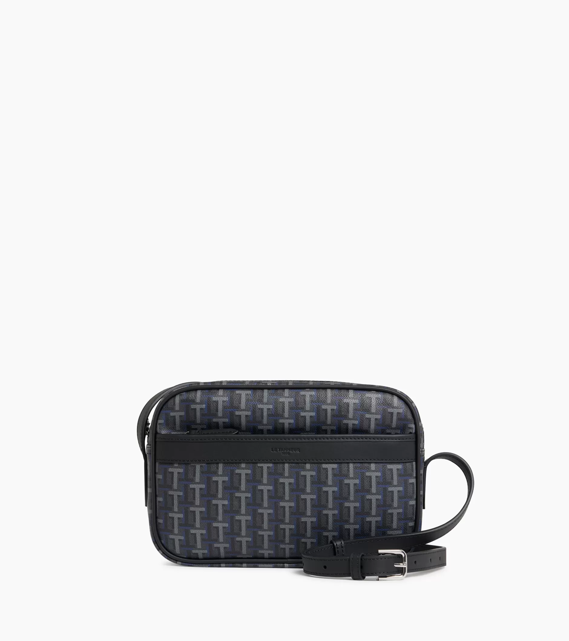 Femme Le Tanneur Petit sac bandoulière Camille en toile enduite - SIGNATURE LT NOIR-NOIR