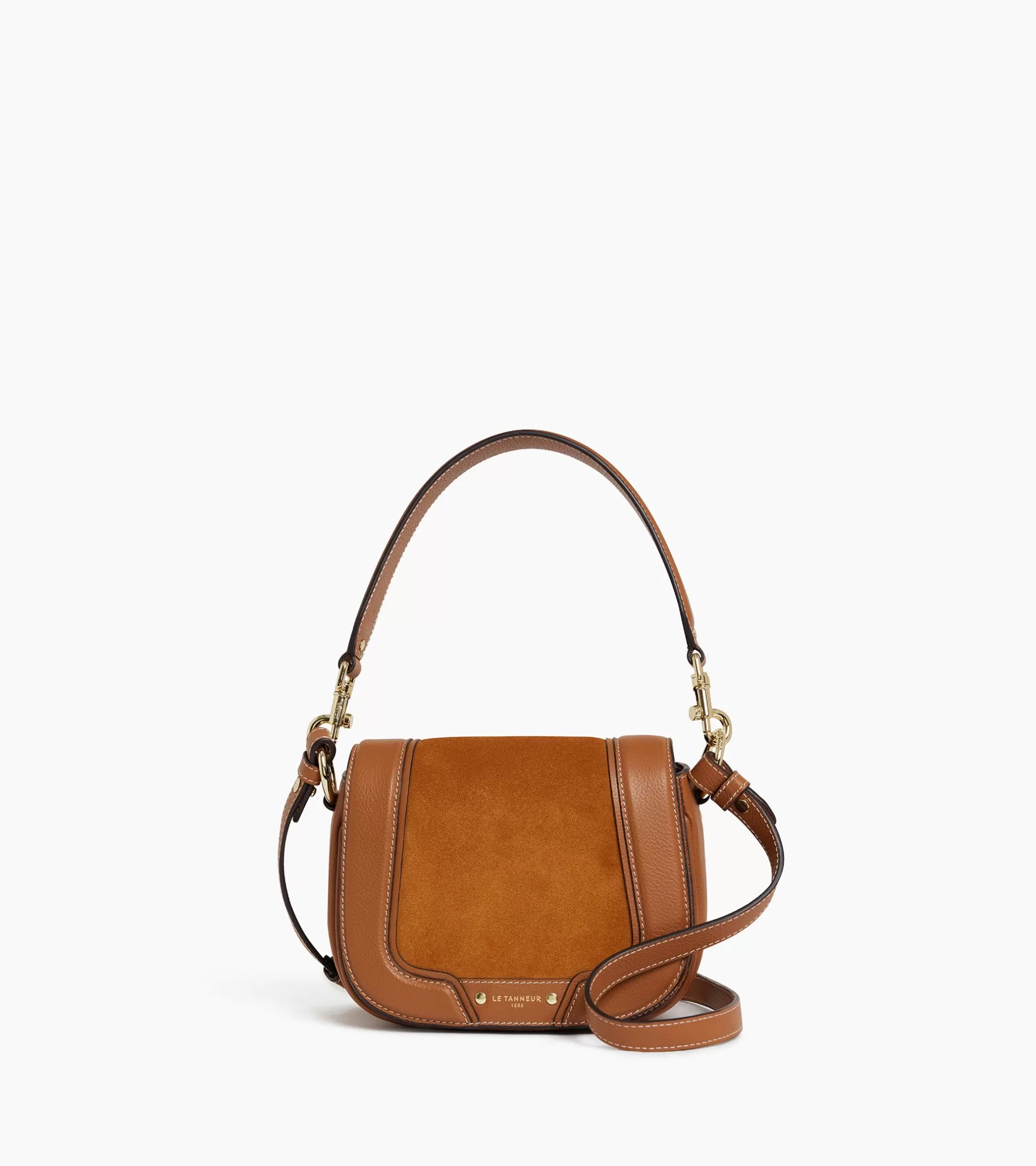 Femme Le Tanneur Petit sac bandoulière Ella en cuir grainé et nubuck - Brown Tan