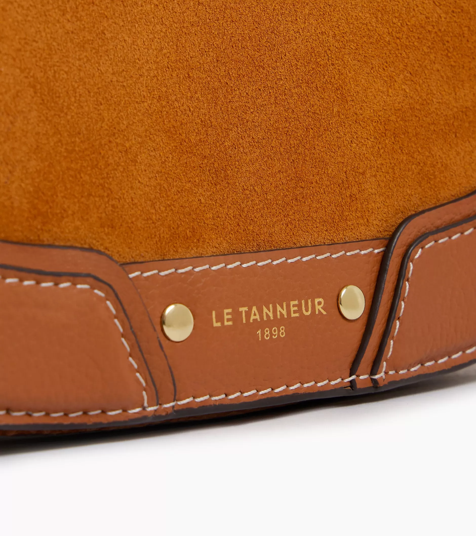 Femme Le Tanneur Petit sac bandoulière Ella en cuir grainé et nubuck - Brown Tan