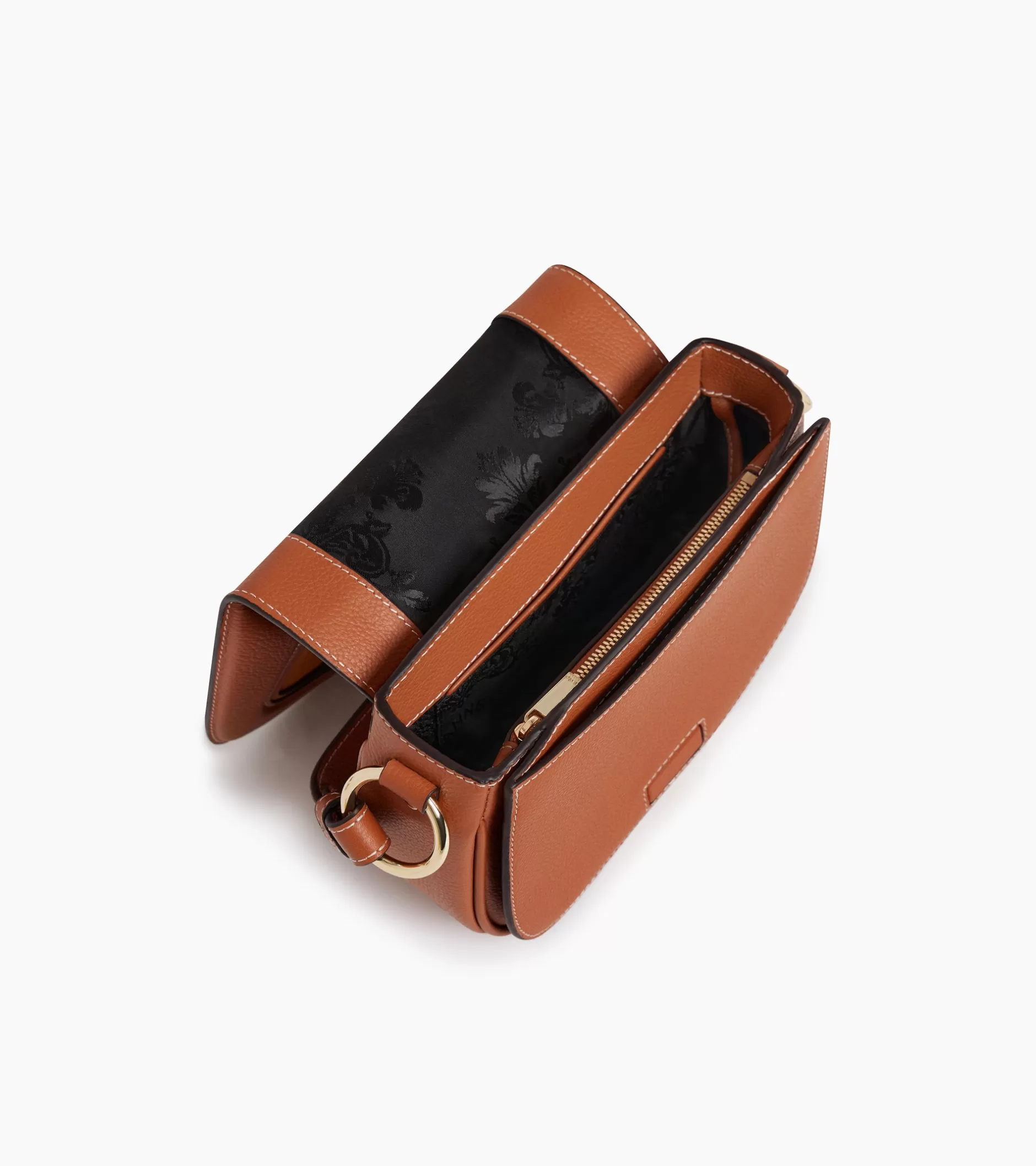 Femme Le Tanneur Petit sac bandoulière Ella en cuir grainé et nubuck - Brown Tan