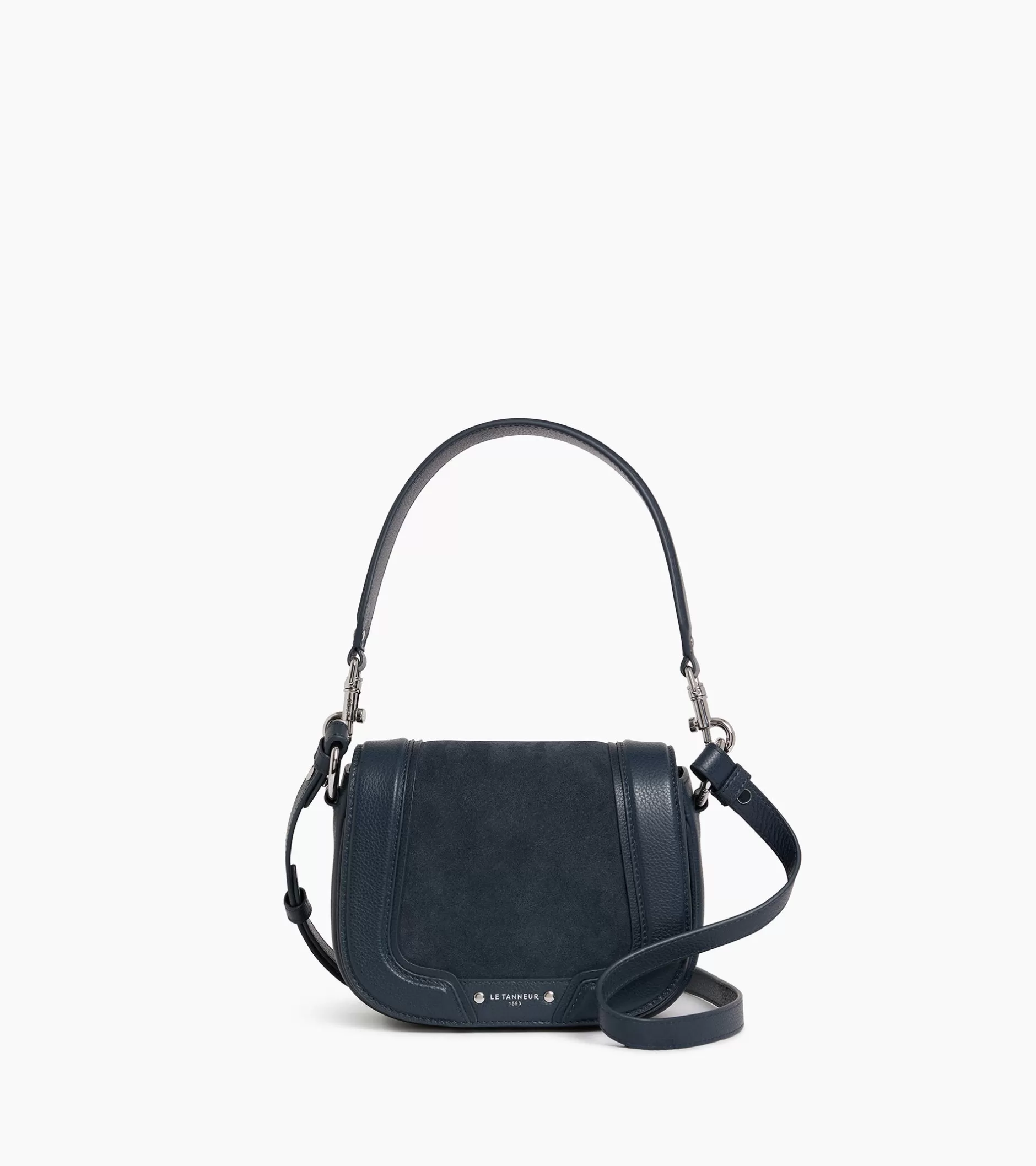 Femme Le Tanneur Petit sac bandoulière Ella en cuir grainé et nubuck - Twilight Blue