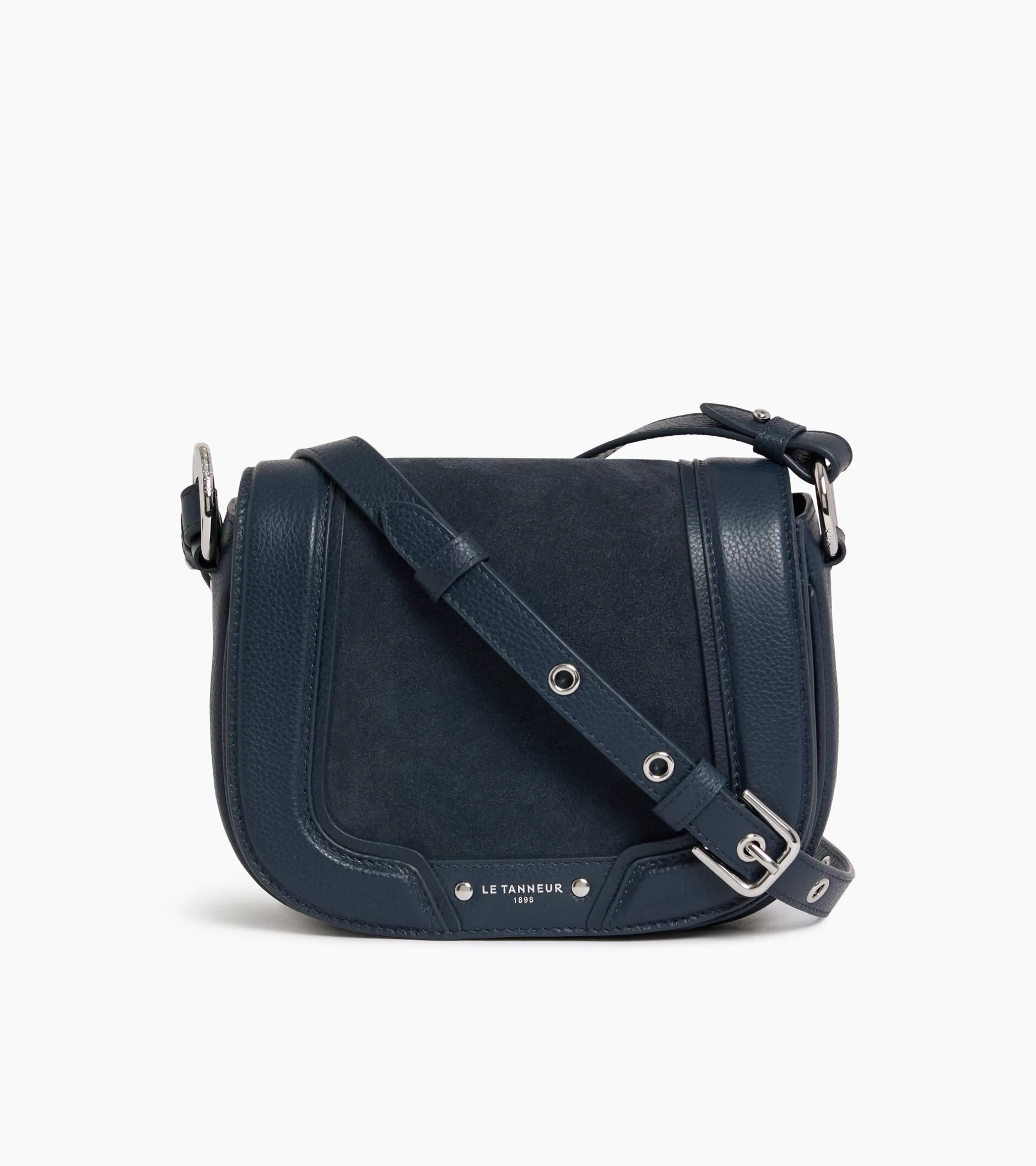 Femme Le Tanneur Petit sac bandoulière Ella en cuir grainé et nubuck - Twilight Blue
