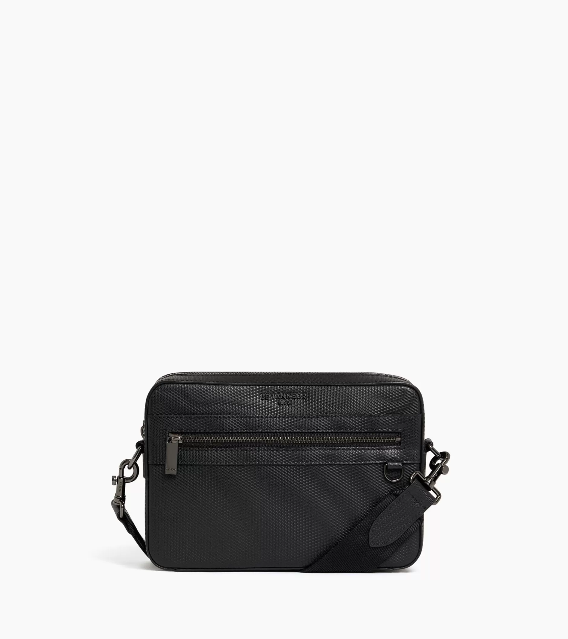 Homme Le Tanneur Petit sac bandoulière Emile en cuir signature T - Black