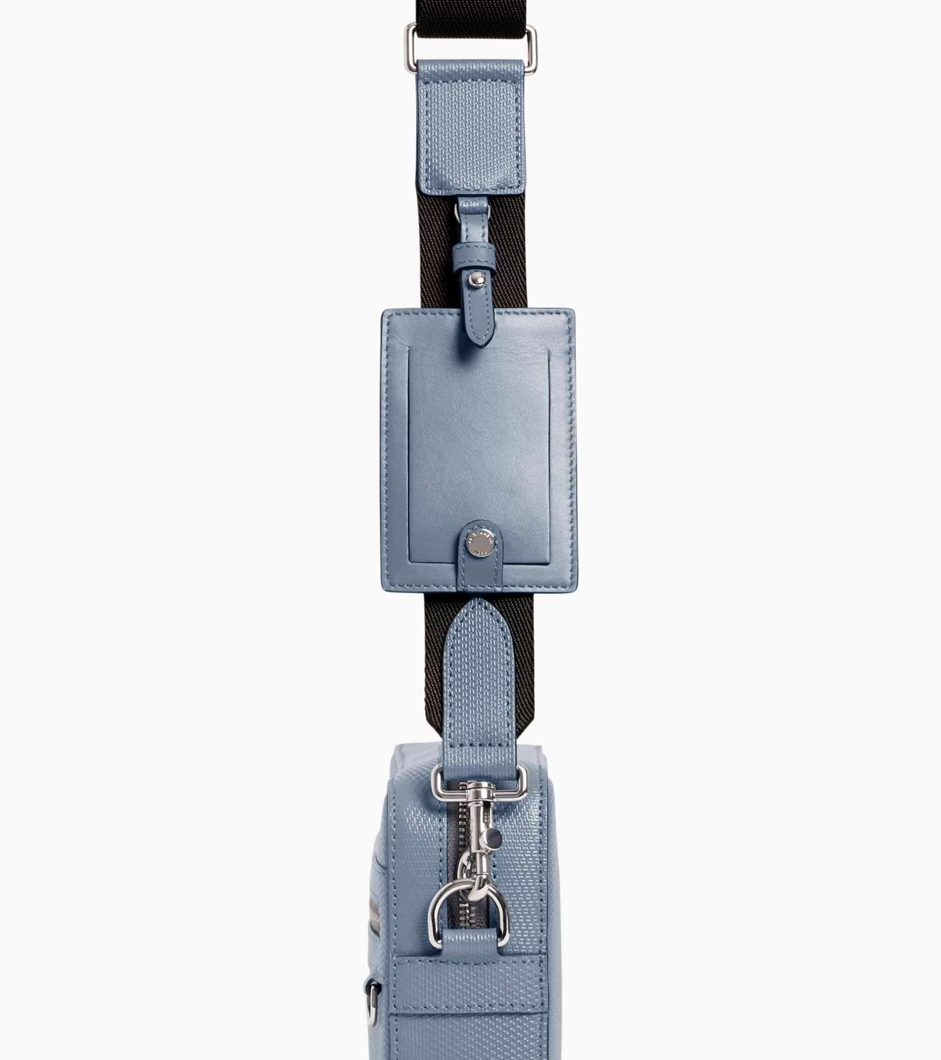 Homme Le Tanneur Petit sac bandoulière Emile en cuir signature T - BLEU ARGILE