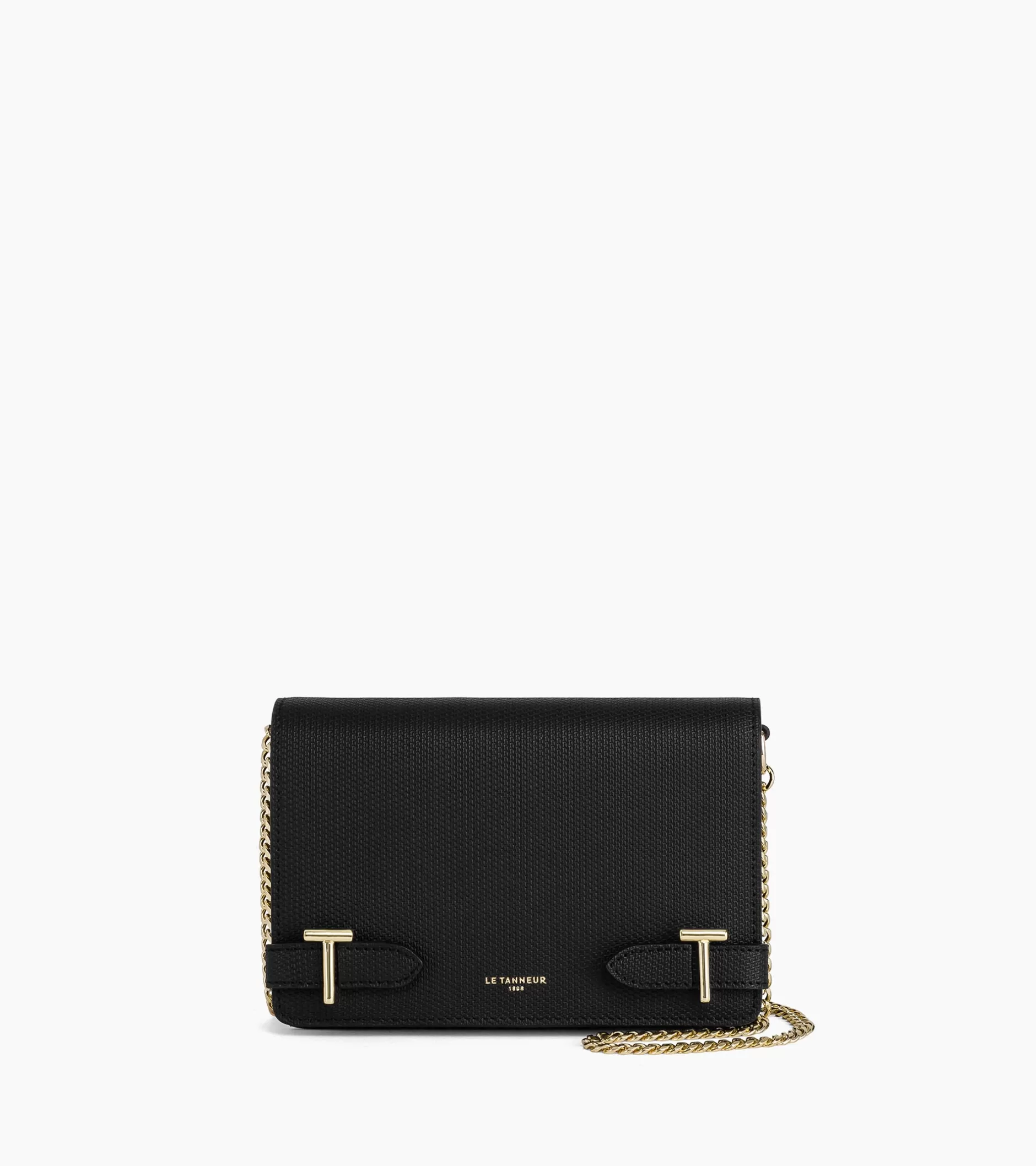 Femme Le Tanneur Petit sac bandoulière Emilie en cuir signature T - Black