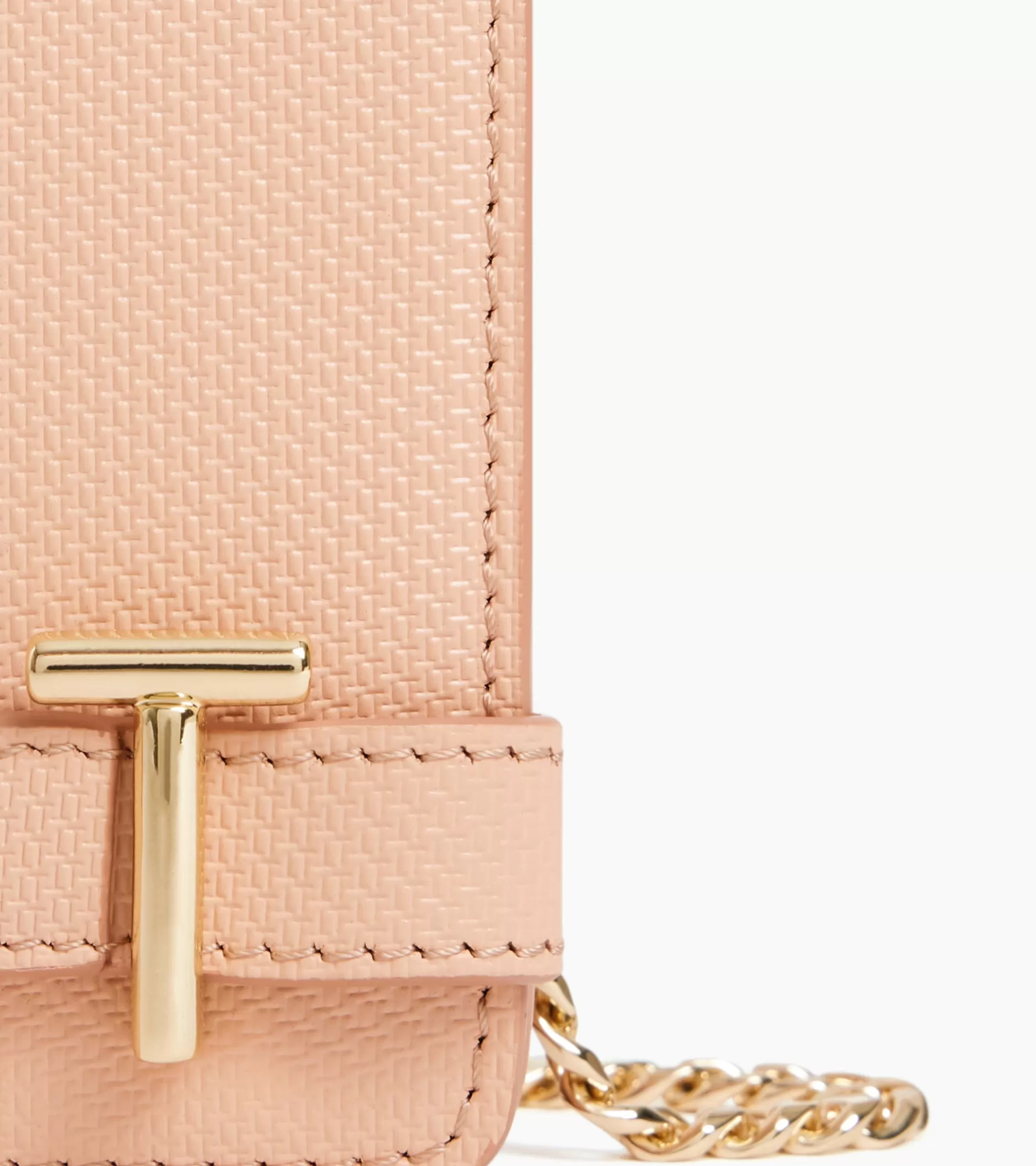 Femme Le Tanneur Petit sac bandoulière Emilie en cuir signature T - ROSE POUDRE