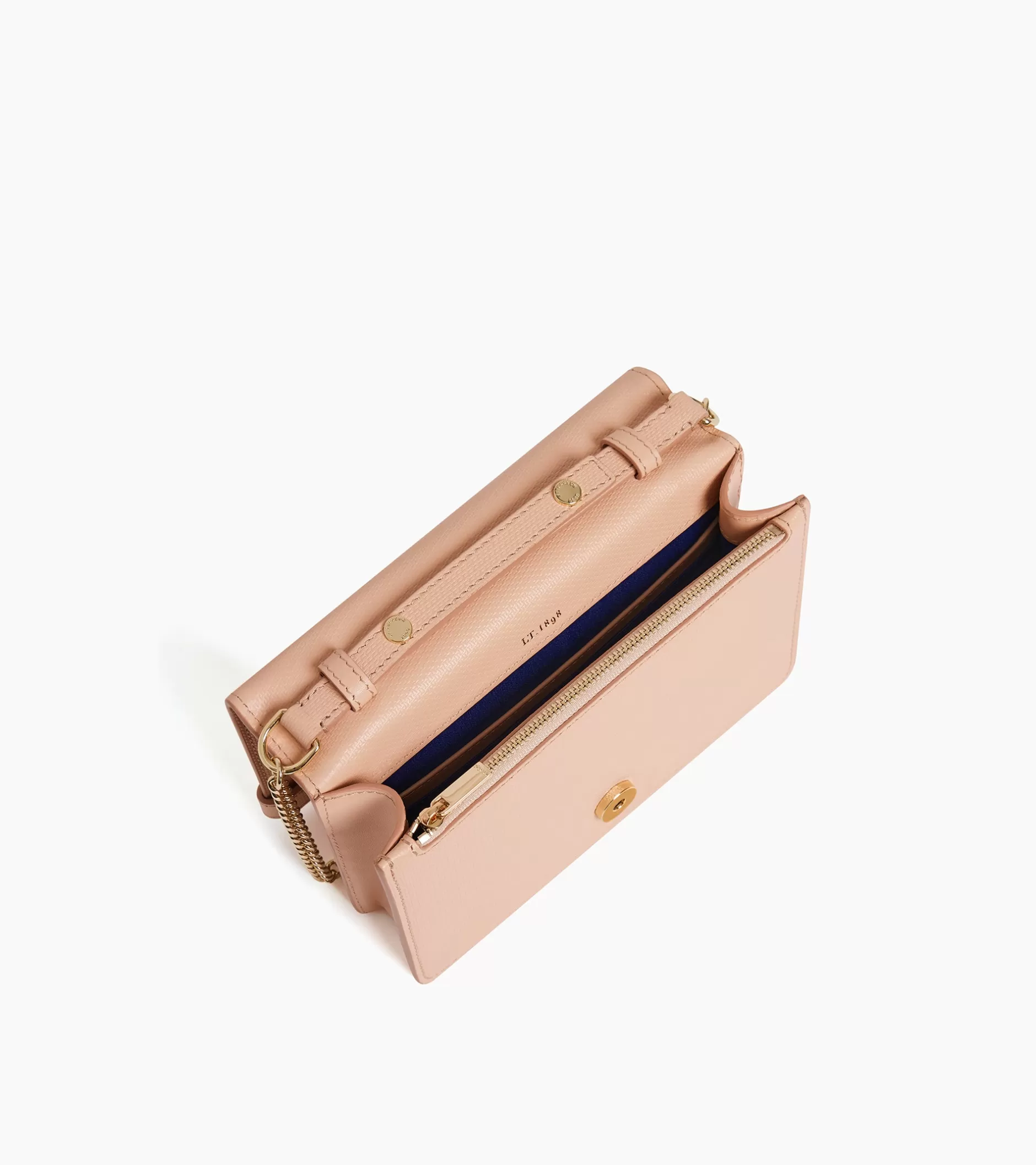 Femme Le Tanneur Petit sac bandoulière Emilie en cuir signature T - ROSE POUDRE
