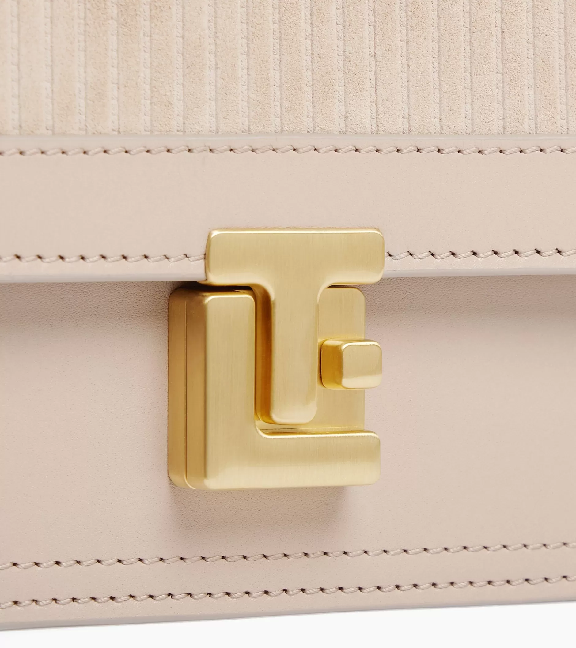 Femme Le Tanneur Petit sac bandoulière Rose en cuir côtelé et cuir lisse - GREGE 1
