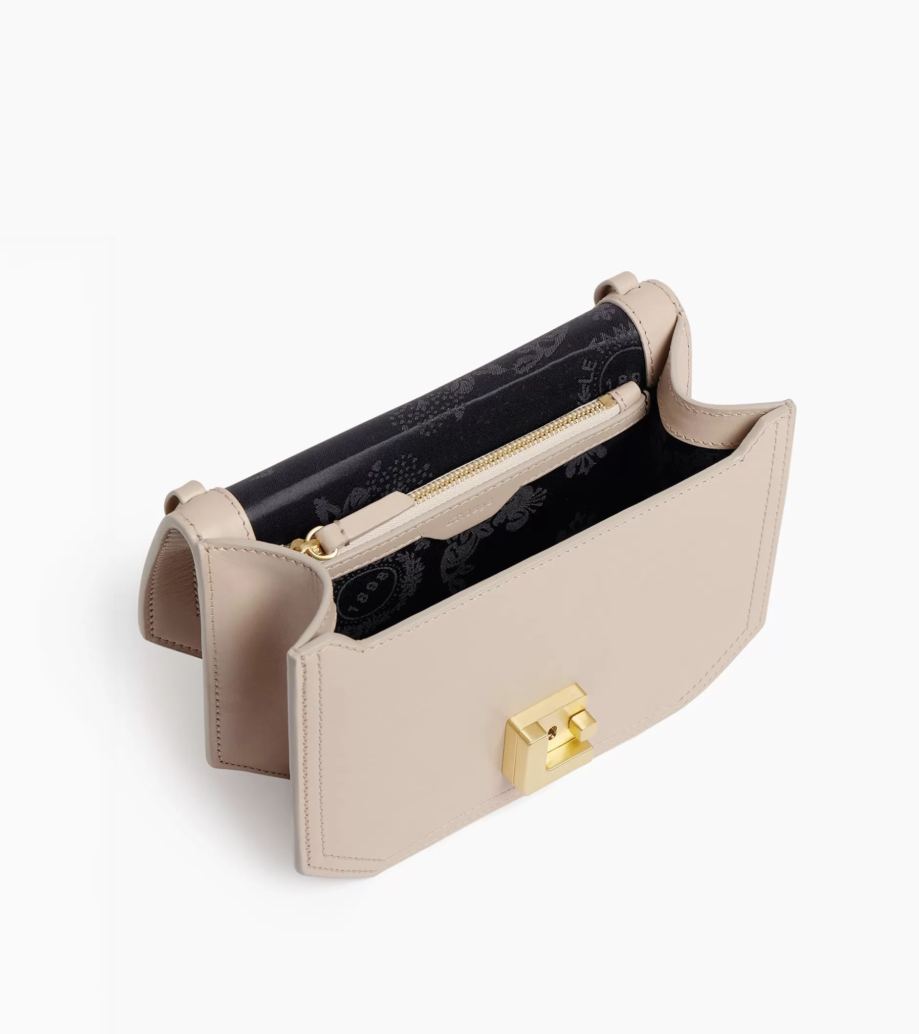 Femme Le Tanneur Petit sac bandoulière Rose en cuir côtelé et cuir lisse - GREGE 1