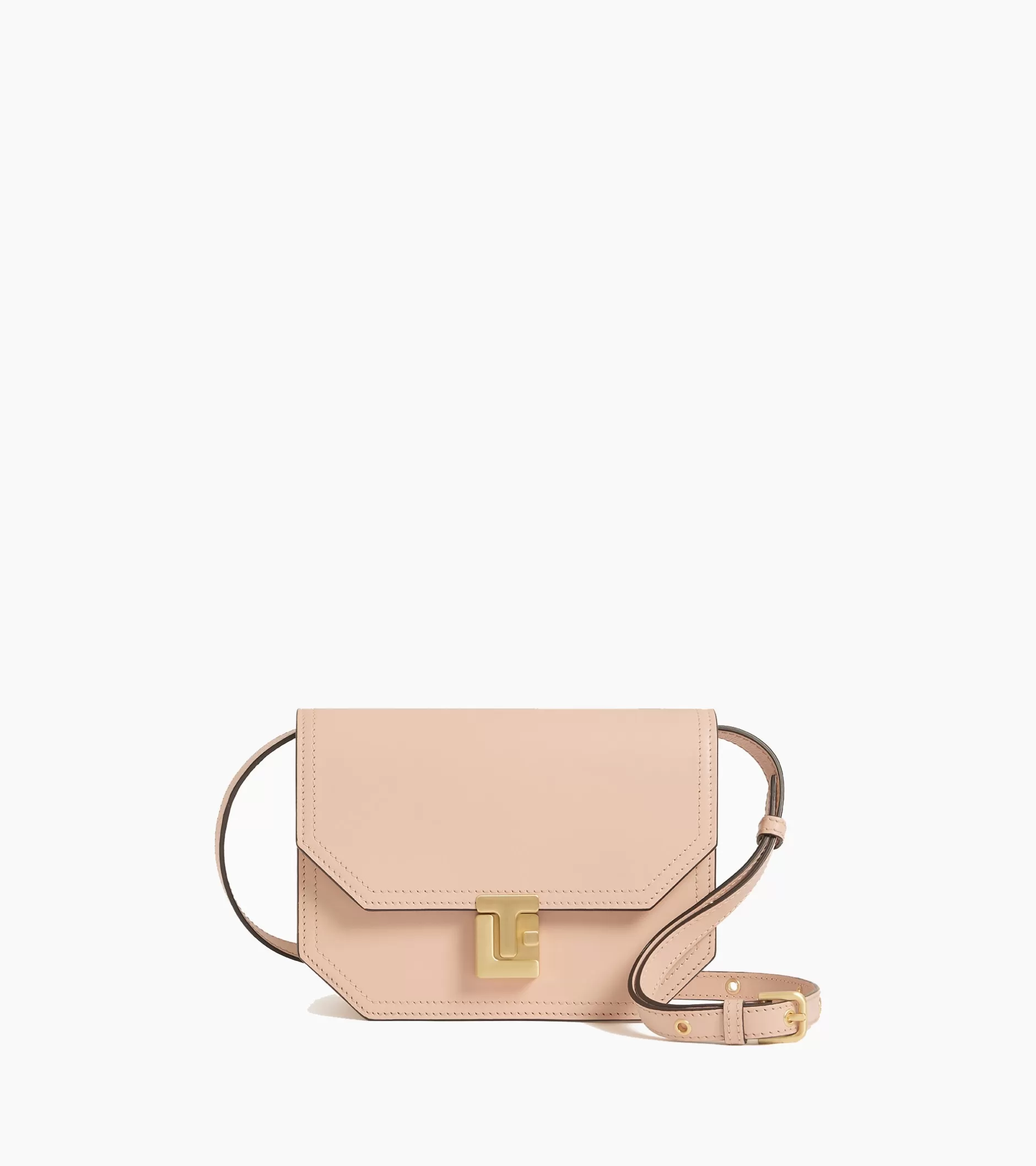 Femme Le Tanneur Petit sac bandoulière Rose en cuir lisse - ROSE POUDRE