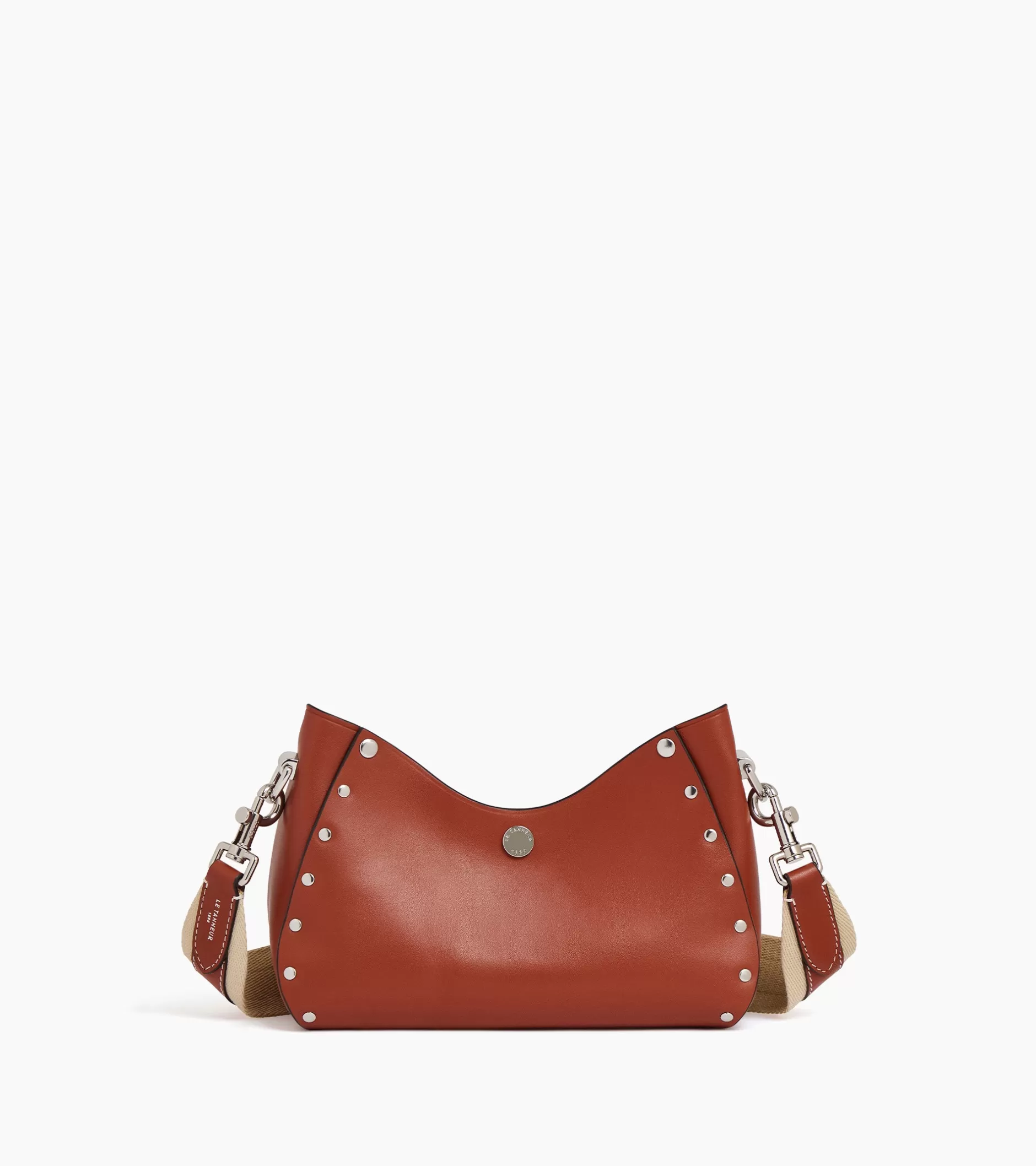 Femme Le Tanneur Petit sac bandoulière Sans Couture en cuir lisse - Mahogany Brown