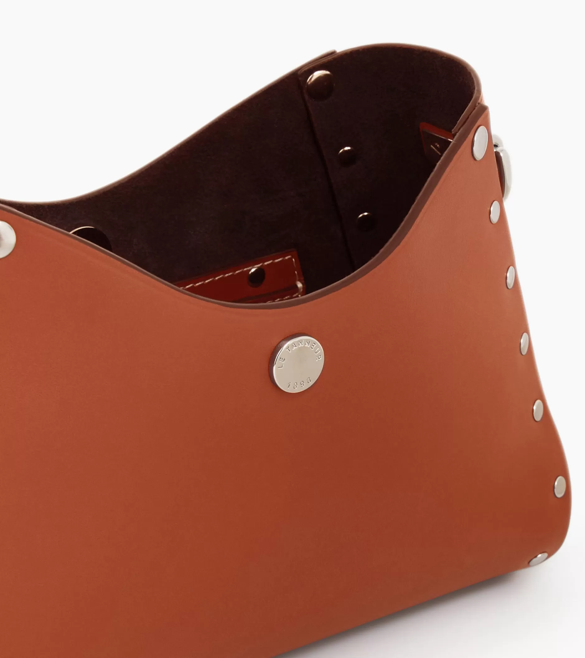 Femme Le Tanneur Petit sac bandoulière Sans Couture en cuir lisse - Mahogany Brown