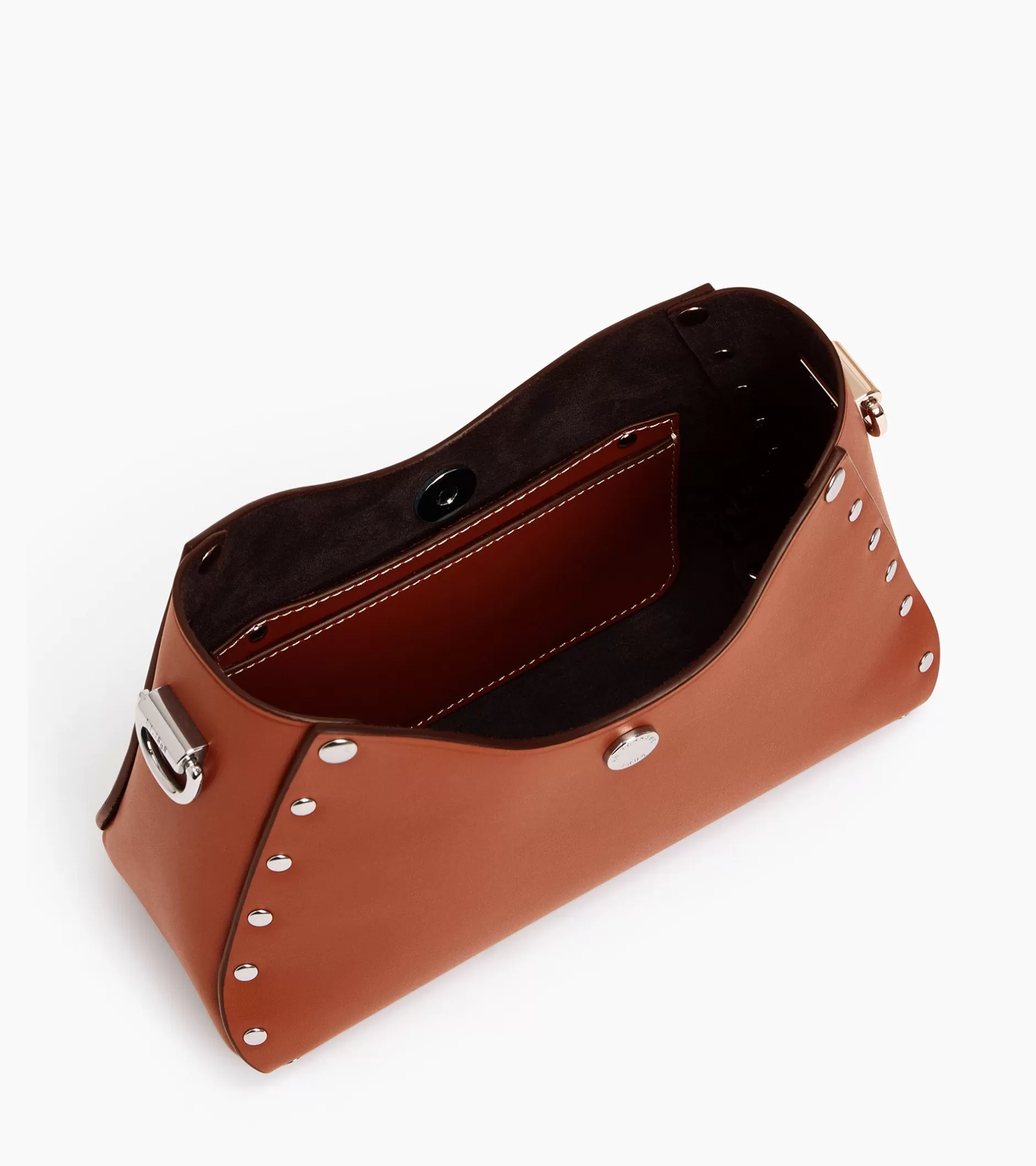 Femme Le Tanneur Petit sac bandoulière Sans Couture en cuir lisse - Mahogany Brown