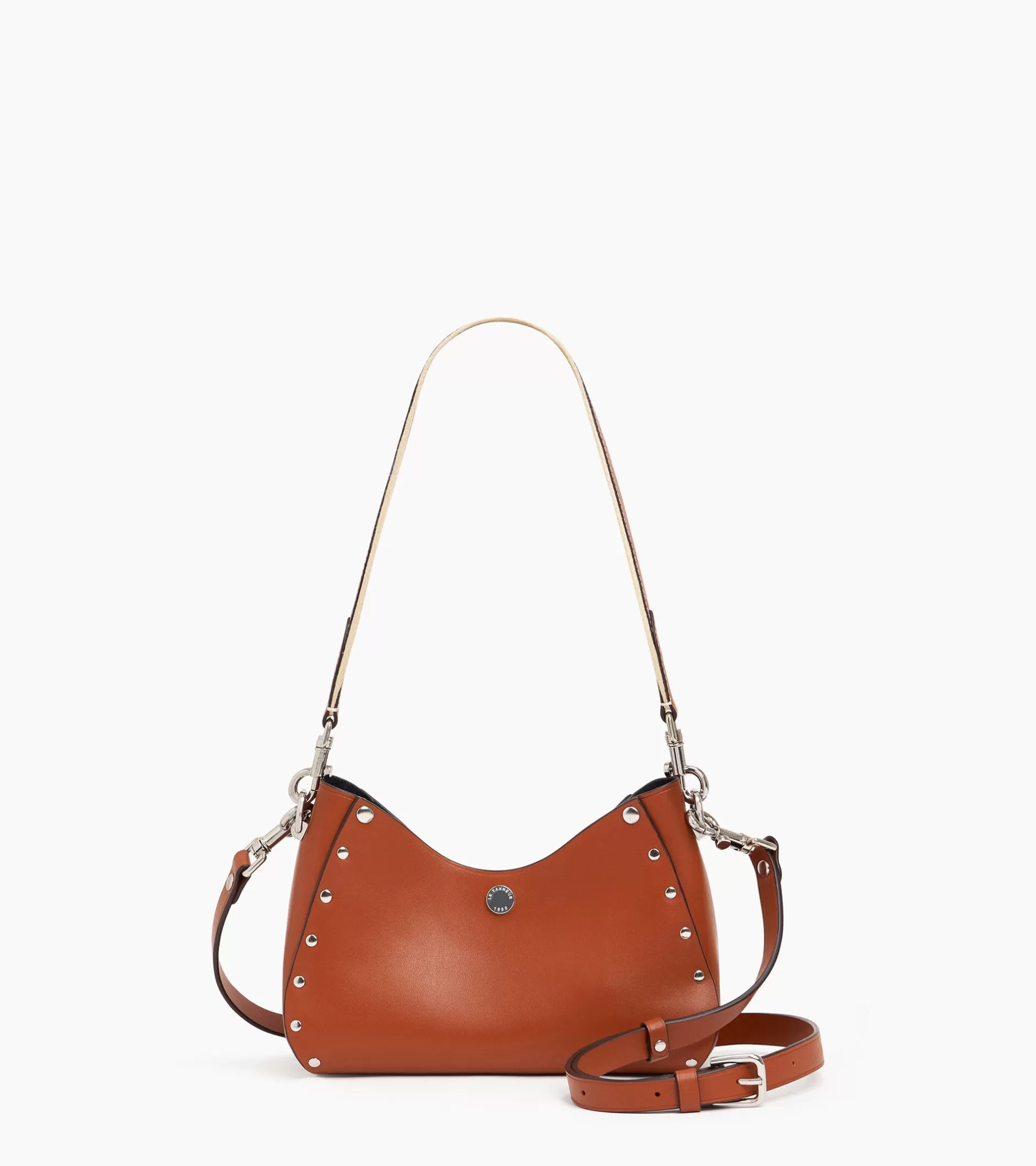 Femme Le Tanneur Petit sac bandoulière Sans Couture en cuir lisse - Mahogany Brown