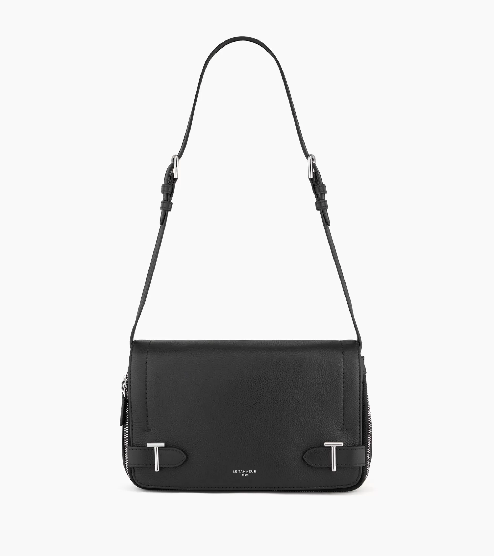 Femme Le Tanneur Petit sac bandoulière Simone en cuir grainé - Black