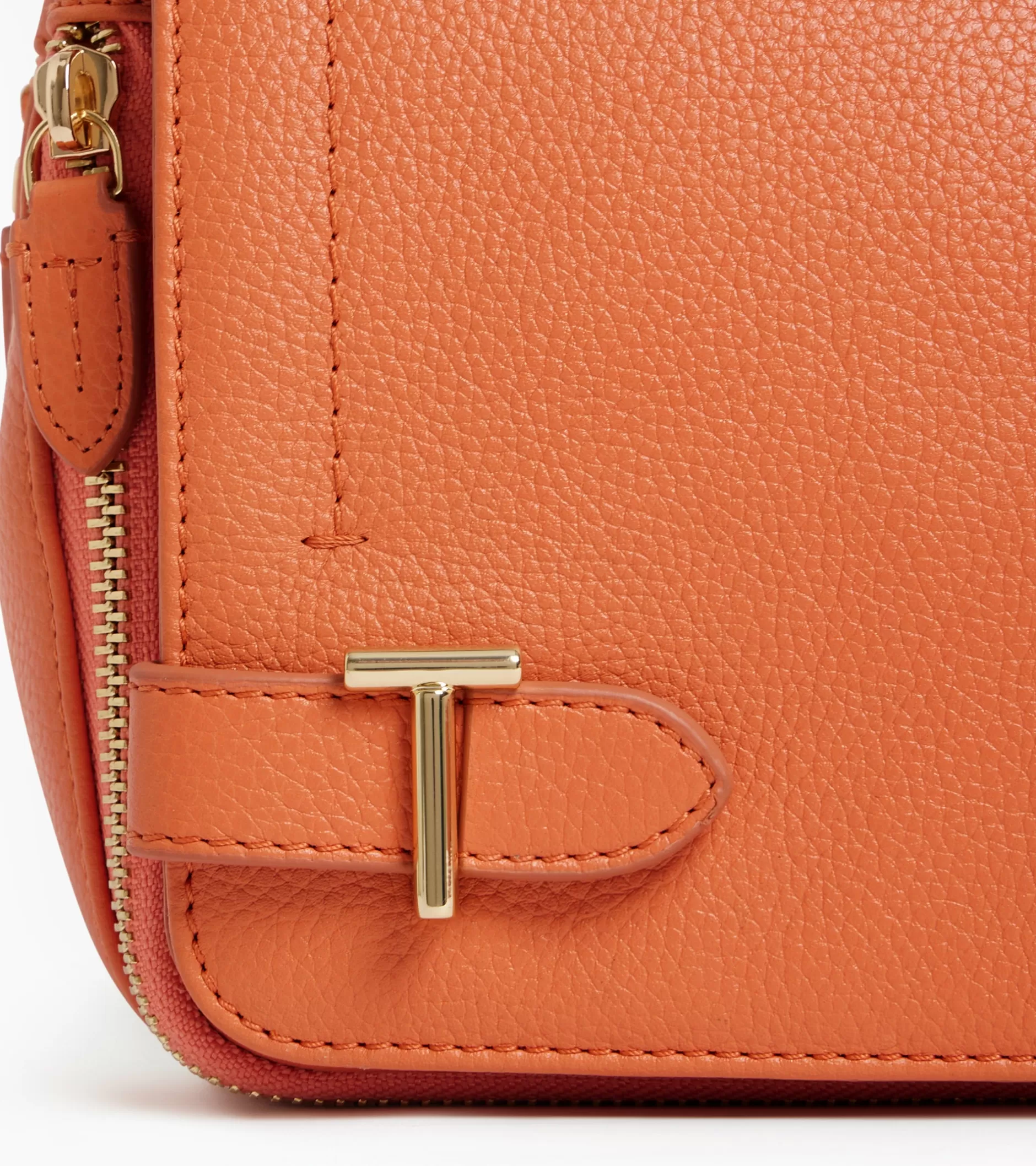 Femme Le Tanneur Petit sac bandoulière Simone en cuir grainé - ORANGE OCRE