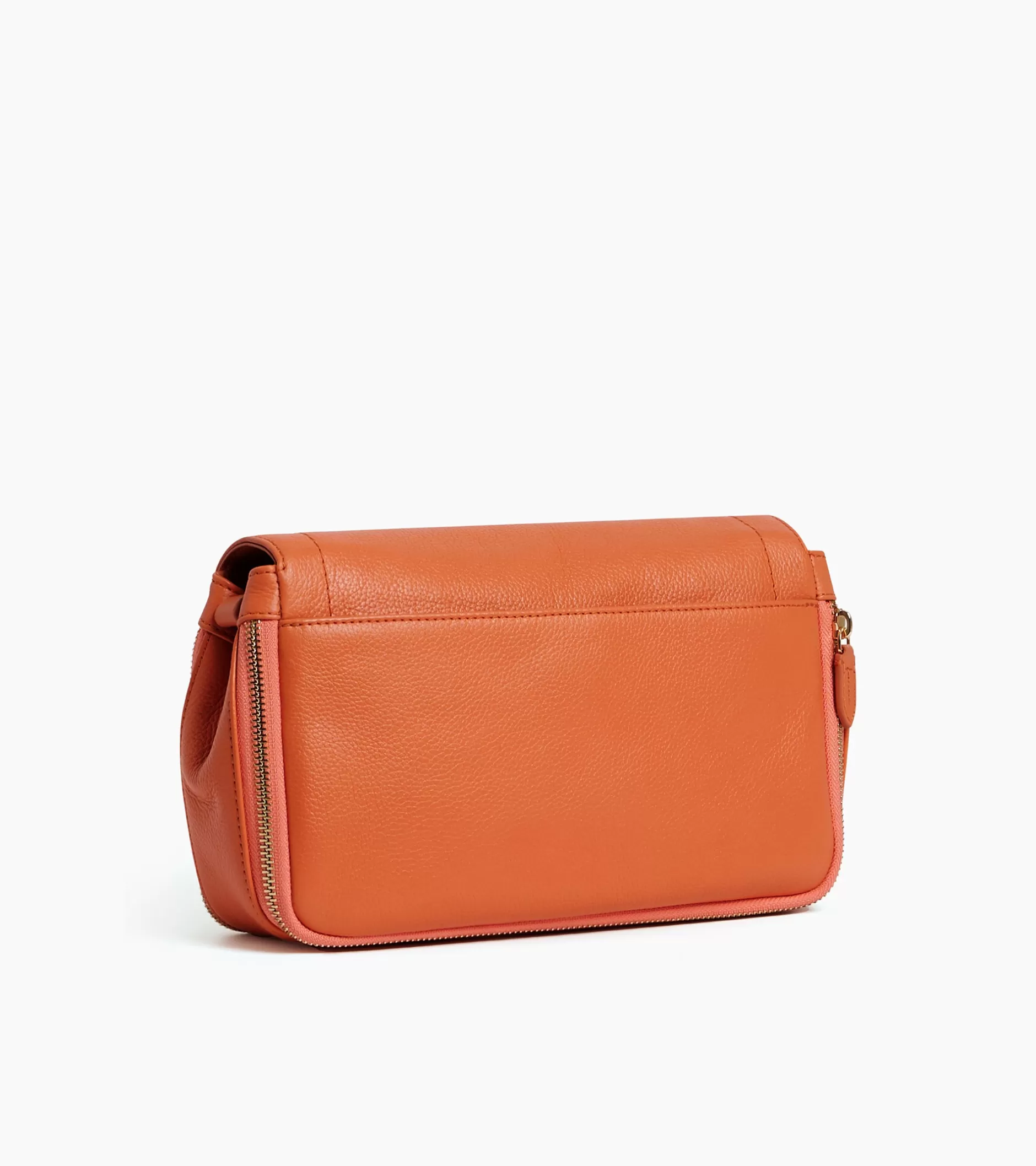 Femme Le Tanneur Petit sac bandoulière Simone en cuir grainé - ORANGE OCRE