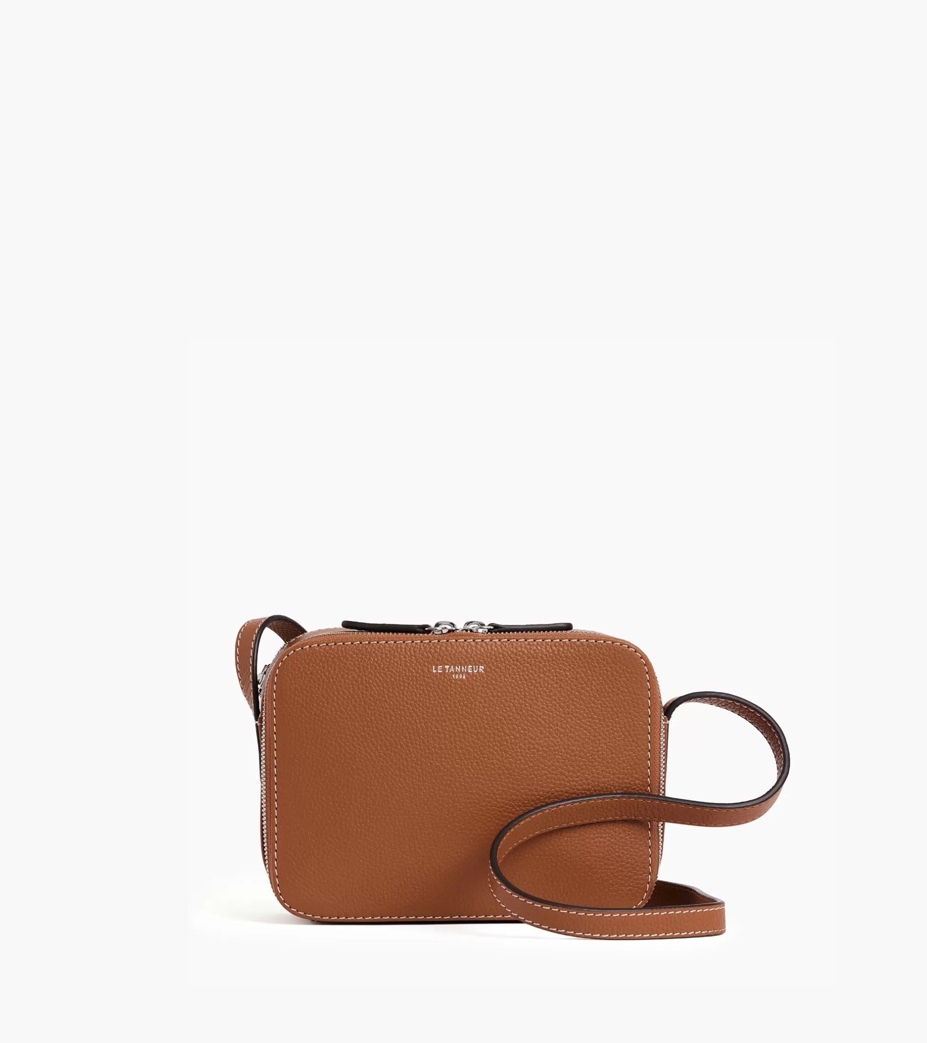 Femme Le Tanneur Petit sac bandoulière Sophie en cuir grainé - Marron tan