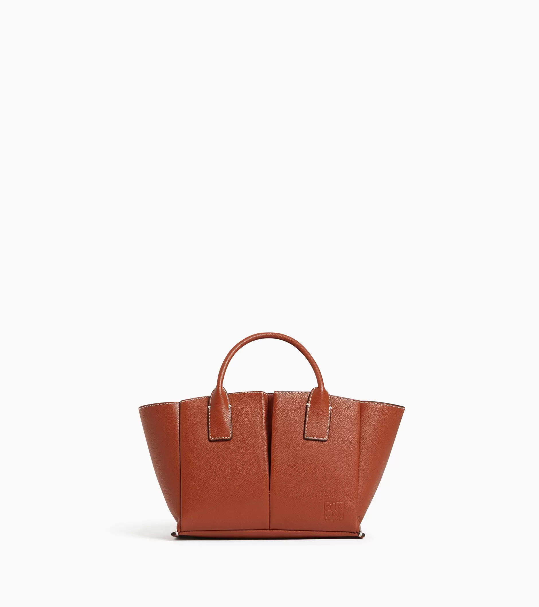 Femme Le Tanneur Petit sac cabas Elena en cuir grainé - ACAJOU 1