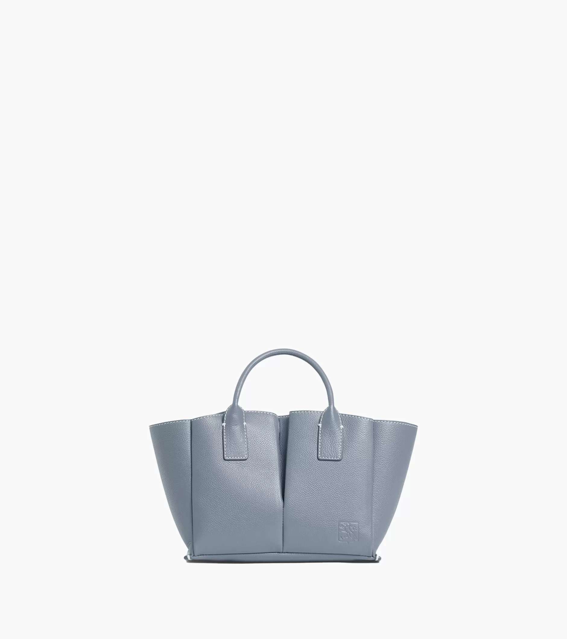 Femme Le Tanneur Petit sac cabas Elena en cuir grainé - BLEU ARGILE