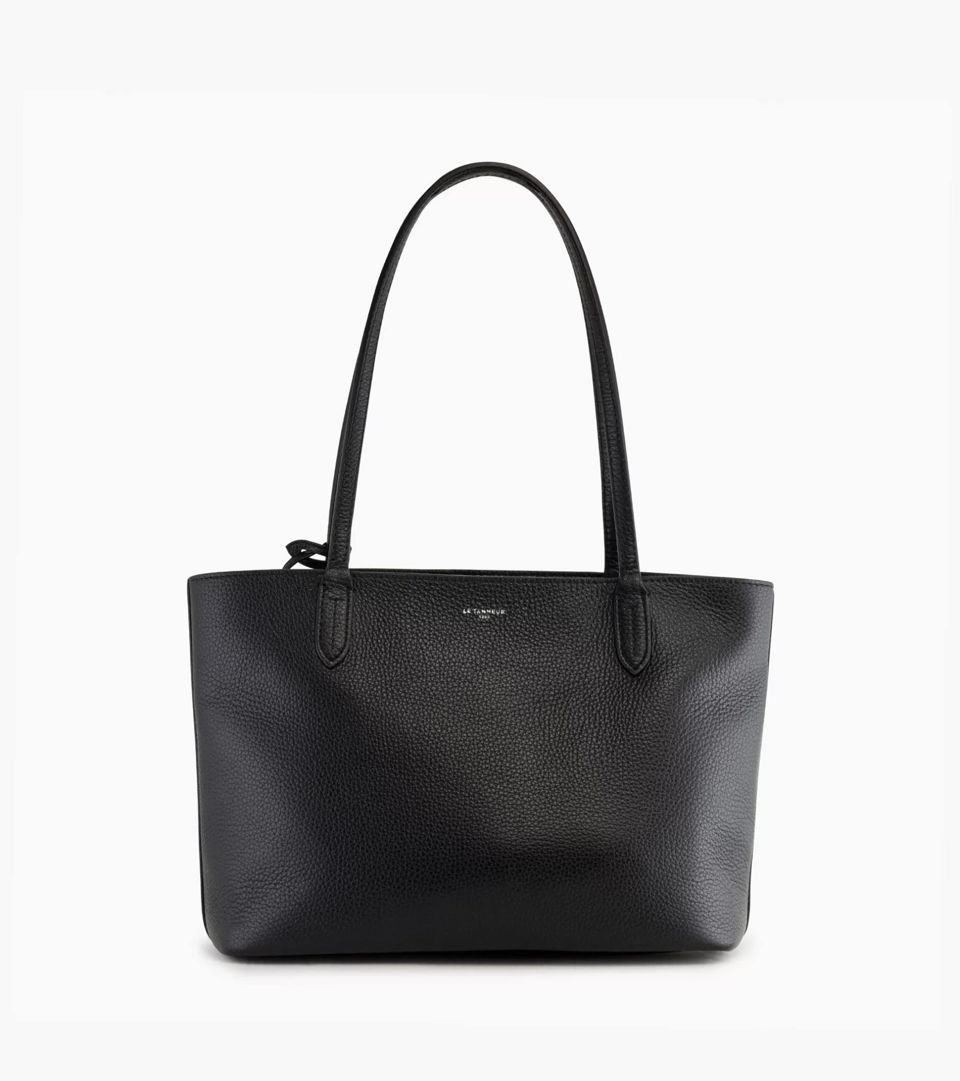 Femme Le Tanneur Petit sac cabas Louise en cuir grainé - Black Le Bleu