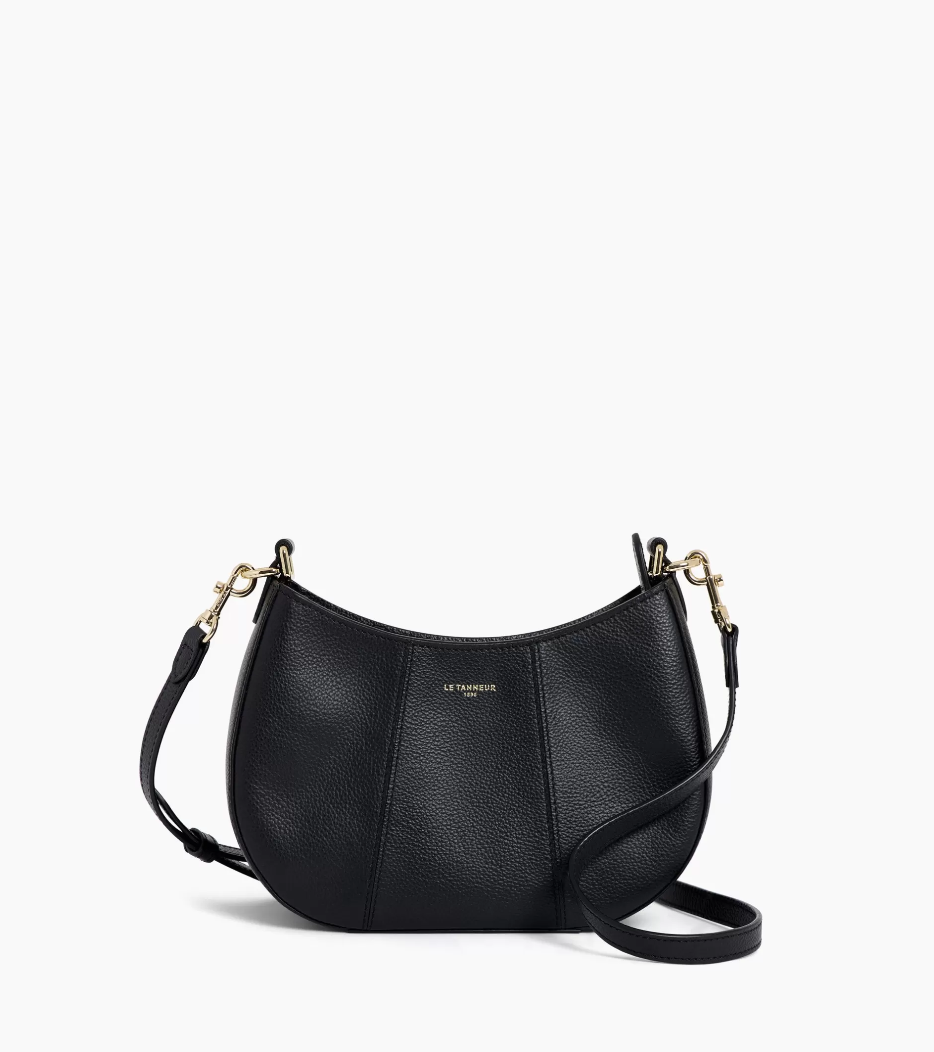 Femme Le Tanneur Petit sac demi-lune Juliette en cuir grainé - Black