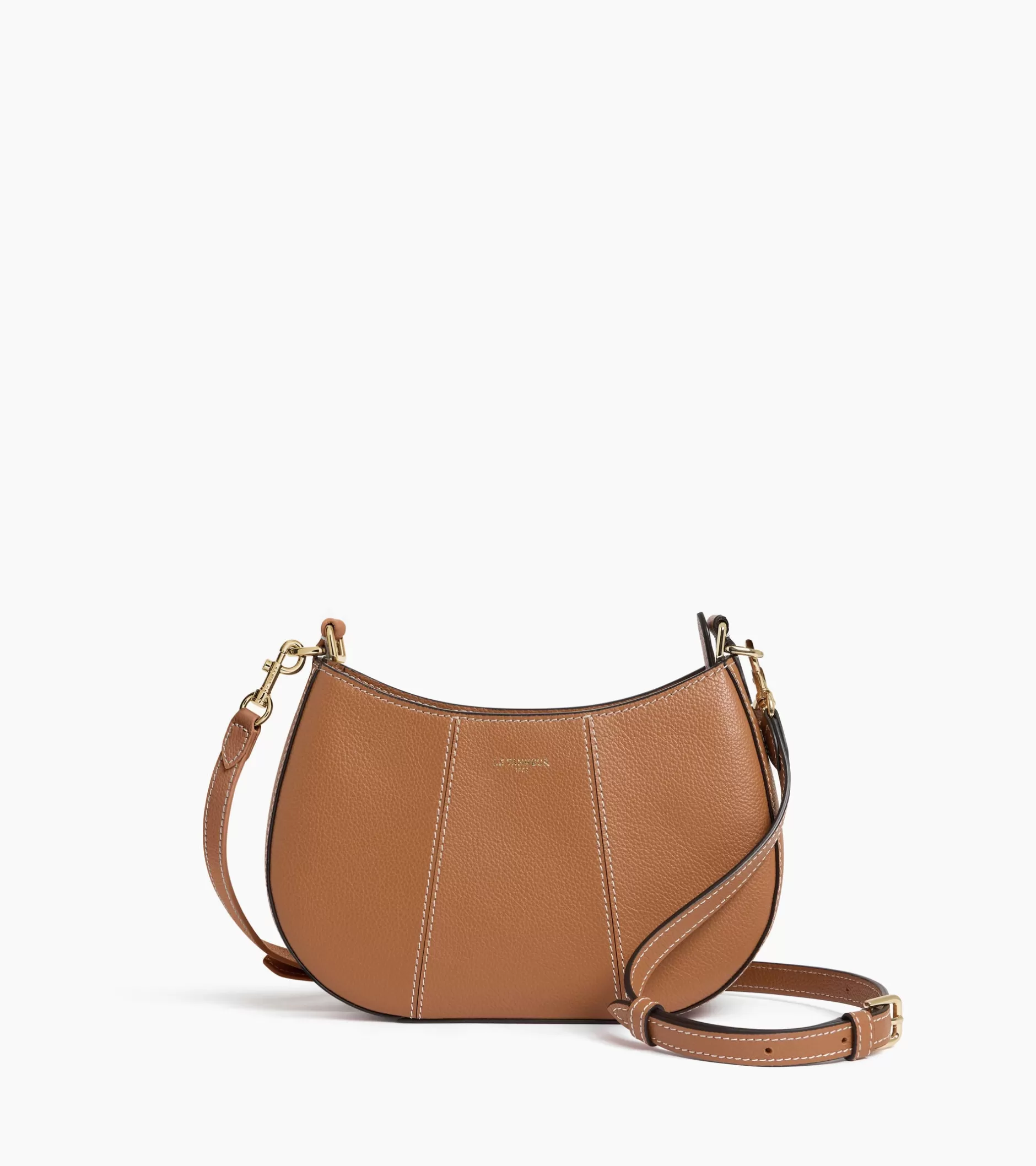 Femme Le Tanneur Petit sac demi-lune Juliette en cuir grainé - Brown Tan