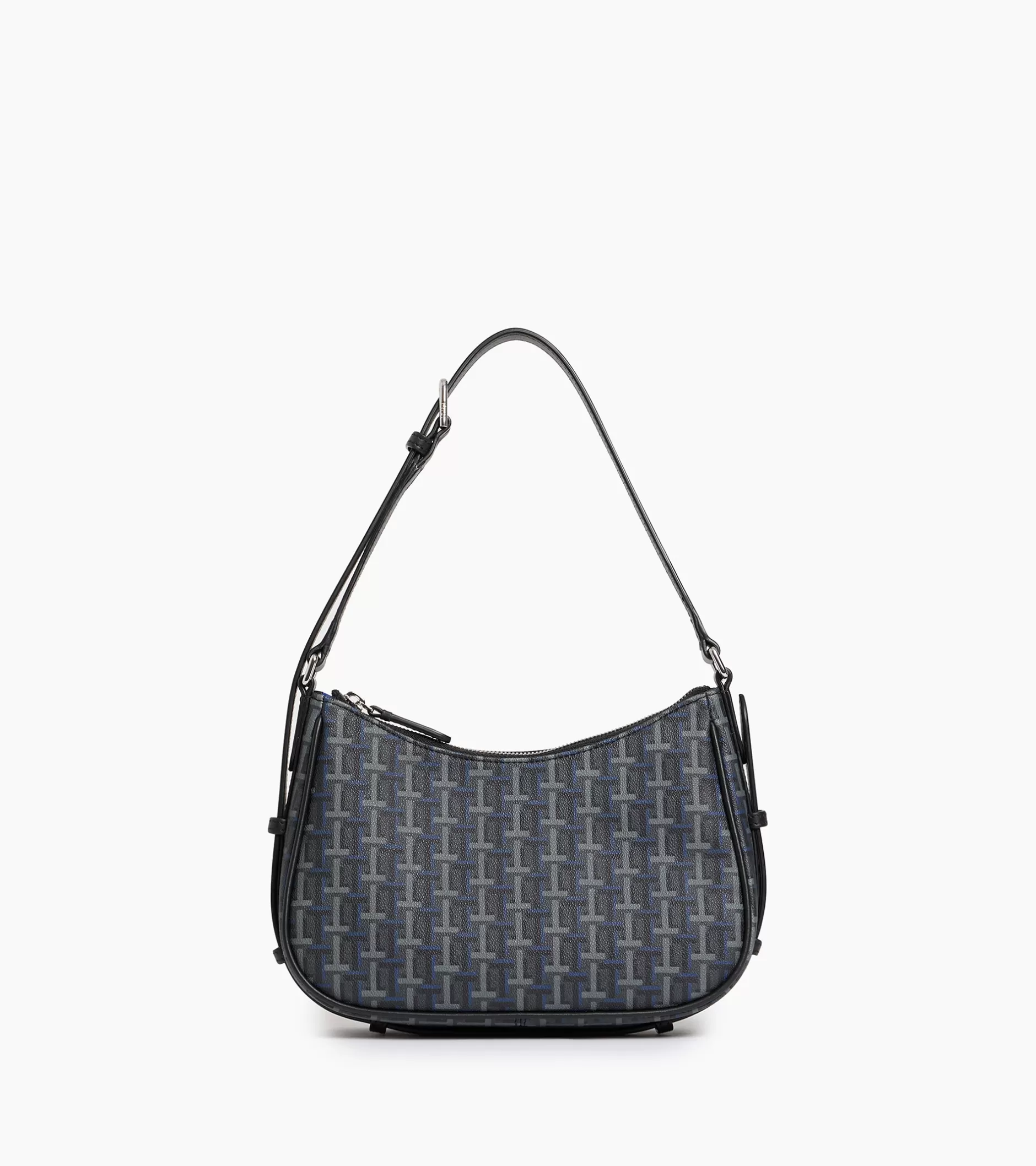 Femme Le Tanneur Petit sac porté épaule Camille en toile monogramme - SIGNATURE LT NOIR-NOIR