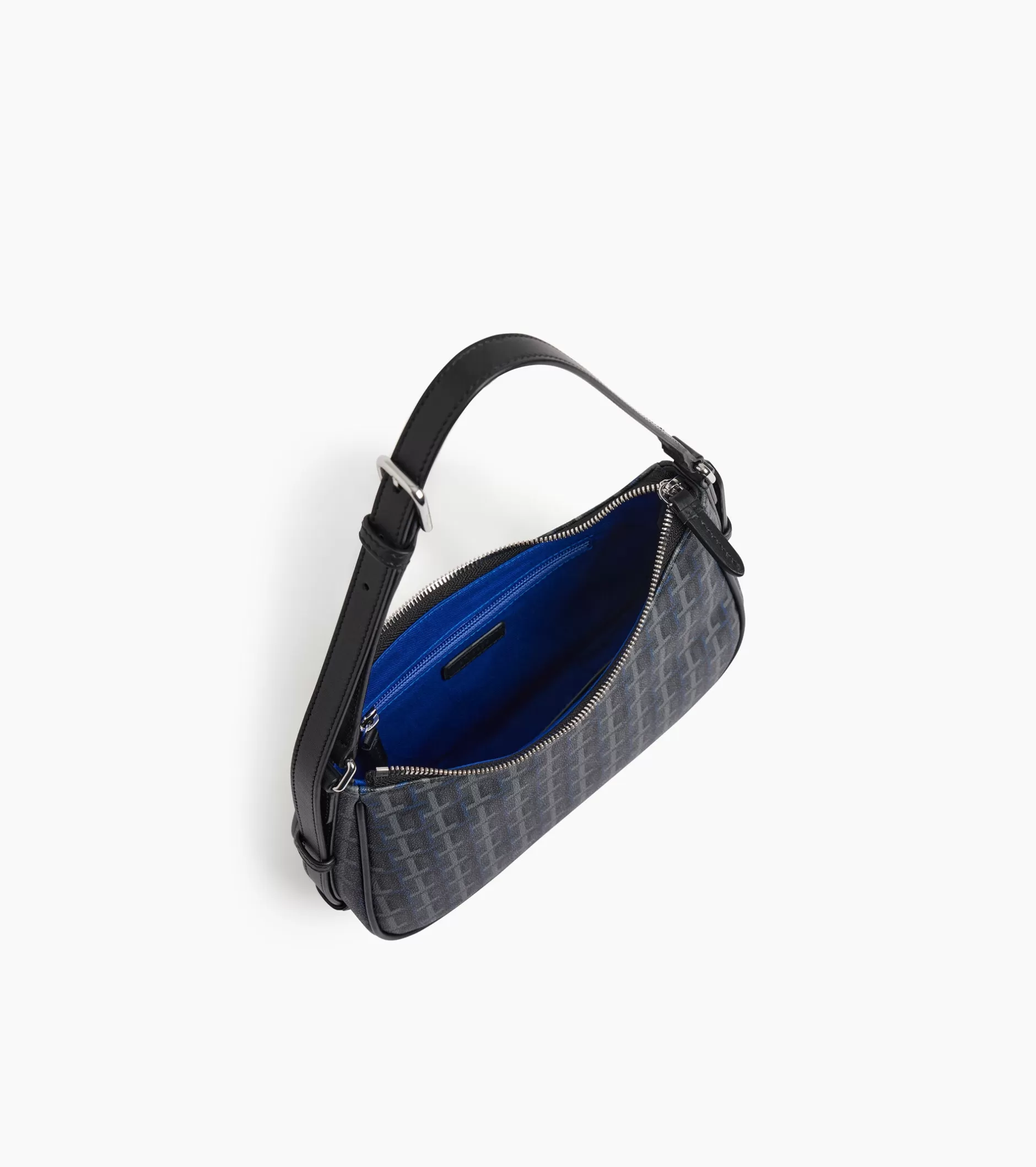 Femme Le Tanneur Petit sac porté épaule Camille en toile monogramme - SIGNATURE LT NOIR-NOIR