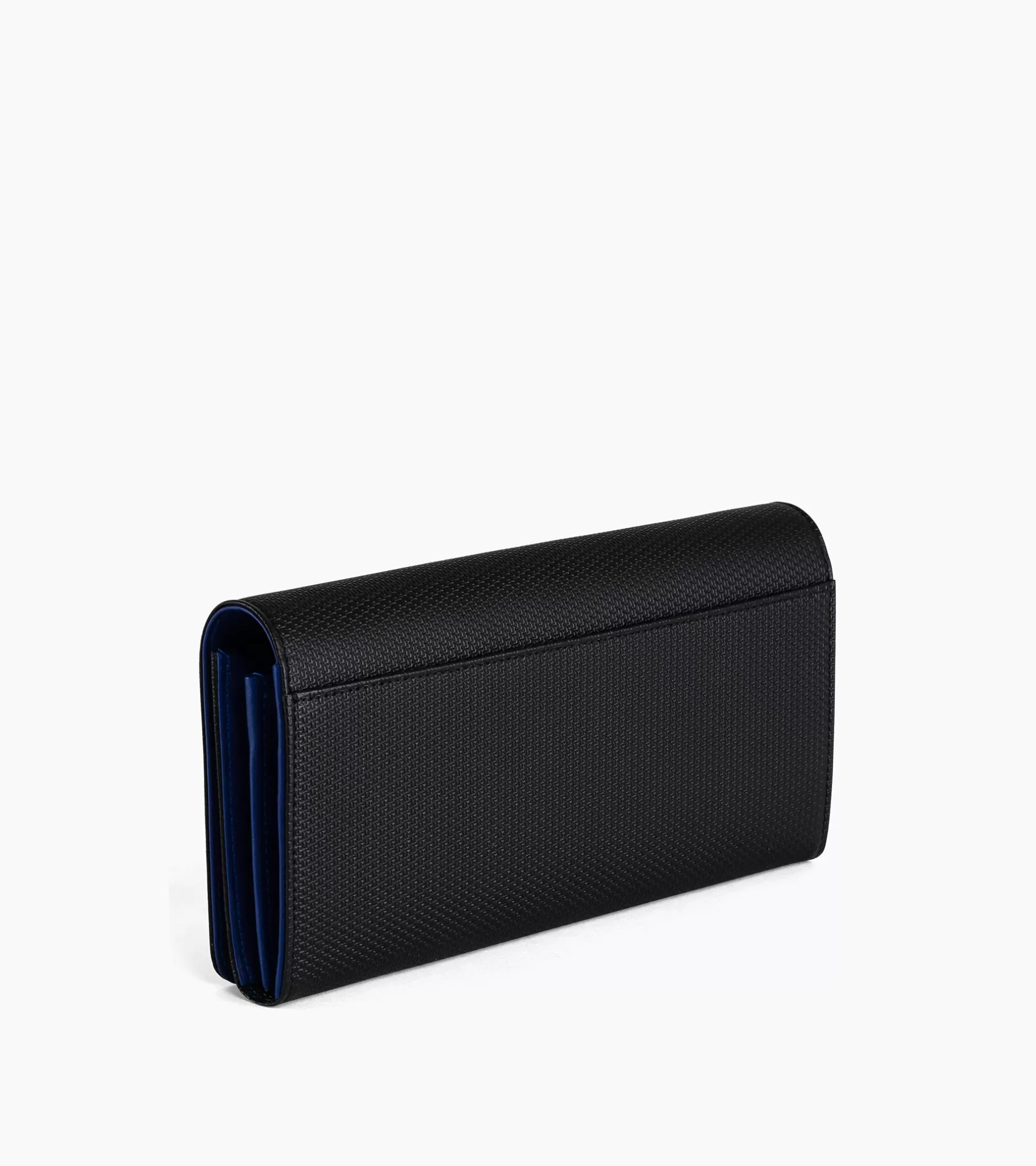 Femme Le Tanneur Pochette à rabat avec bandoulière amovible Emilie en cuir signature T - Black Le Bleu