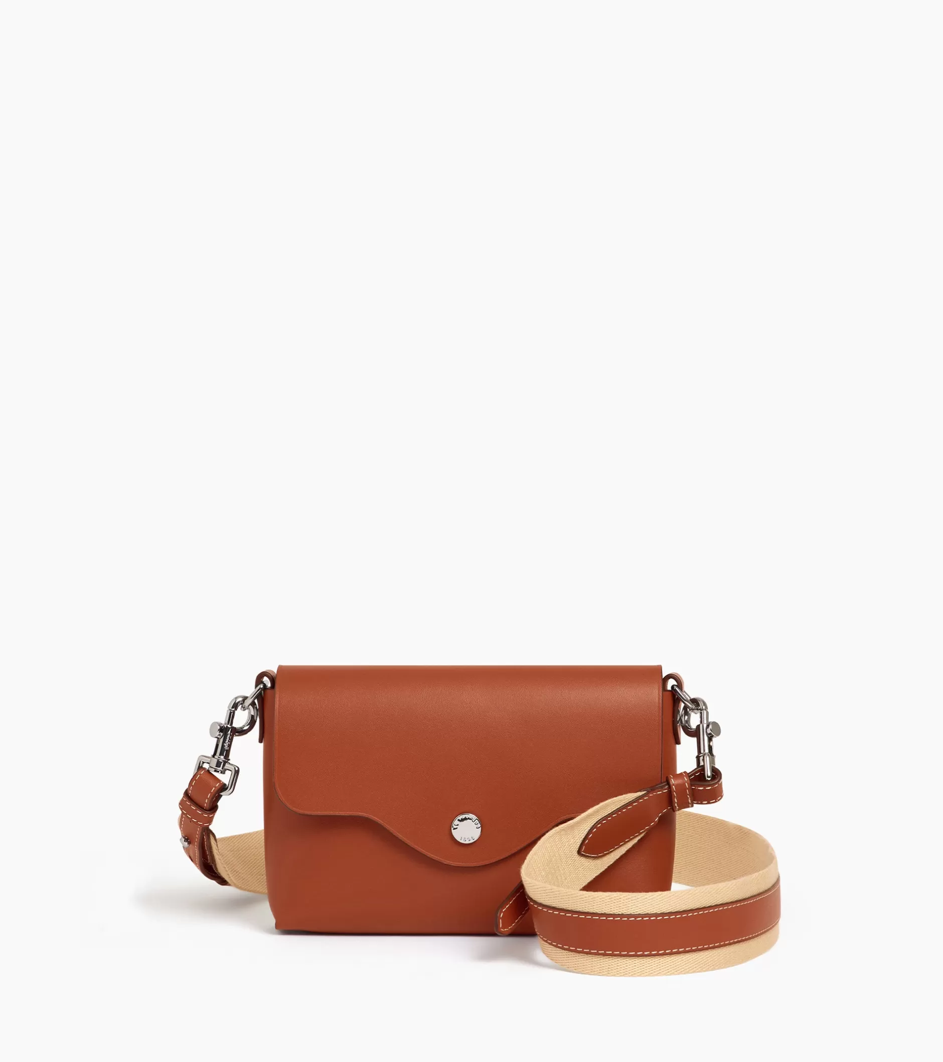 Femme Le Tanneur Pochette à rabat avec bandoulières amovibles Sans Couture en cuir lisse - Mahogany Brown