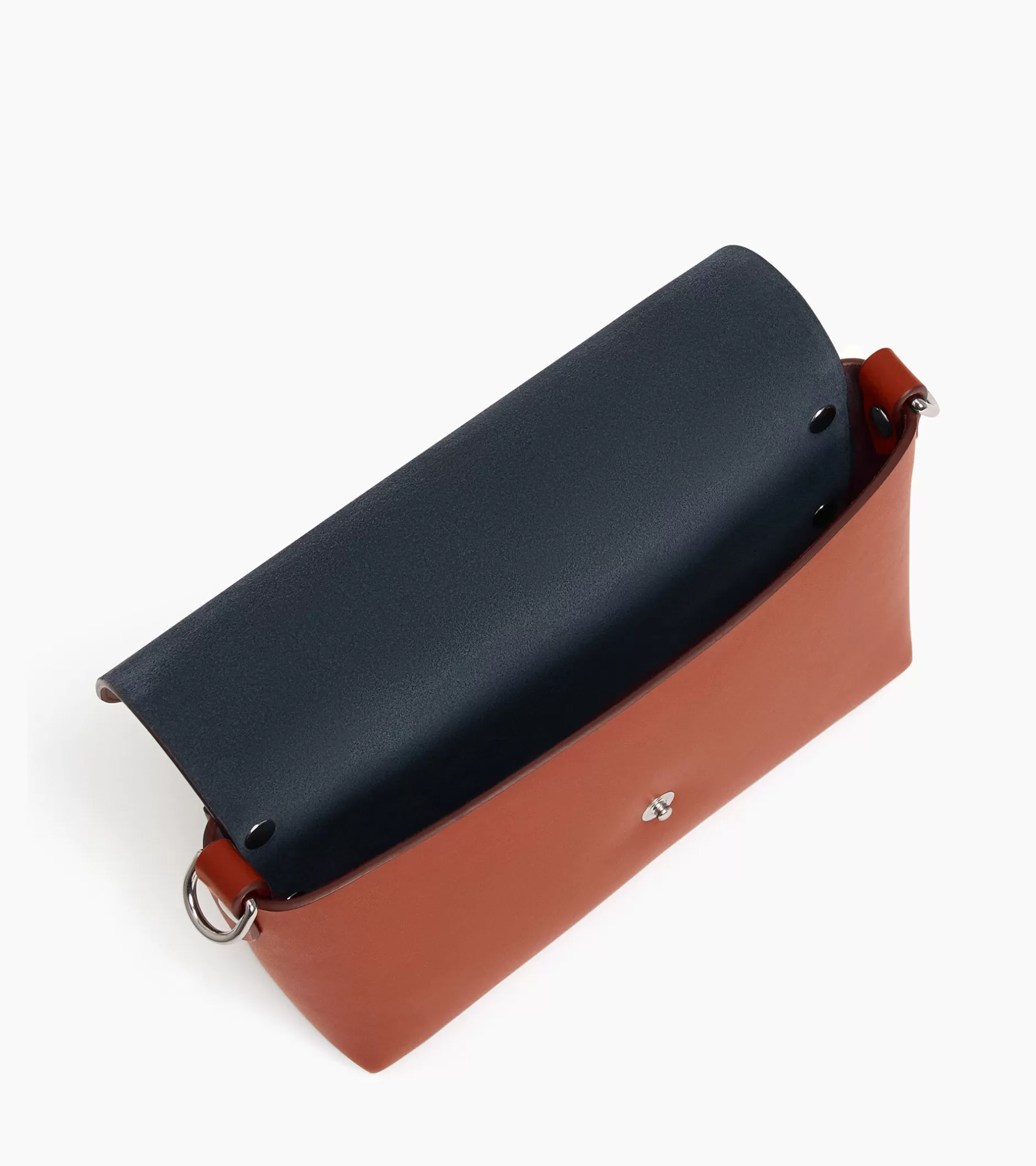 Femme Le Tanneur Pochette à rabat avec bandoulières amovibles Sans Couture en cuir lisse - Mahogany Brown