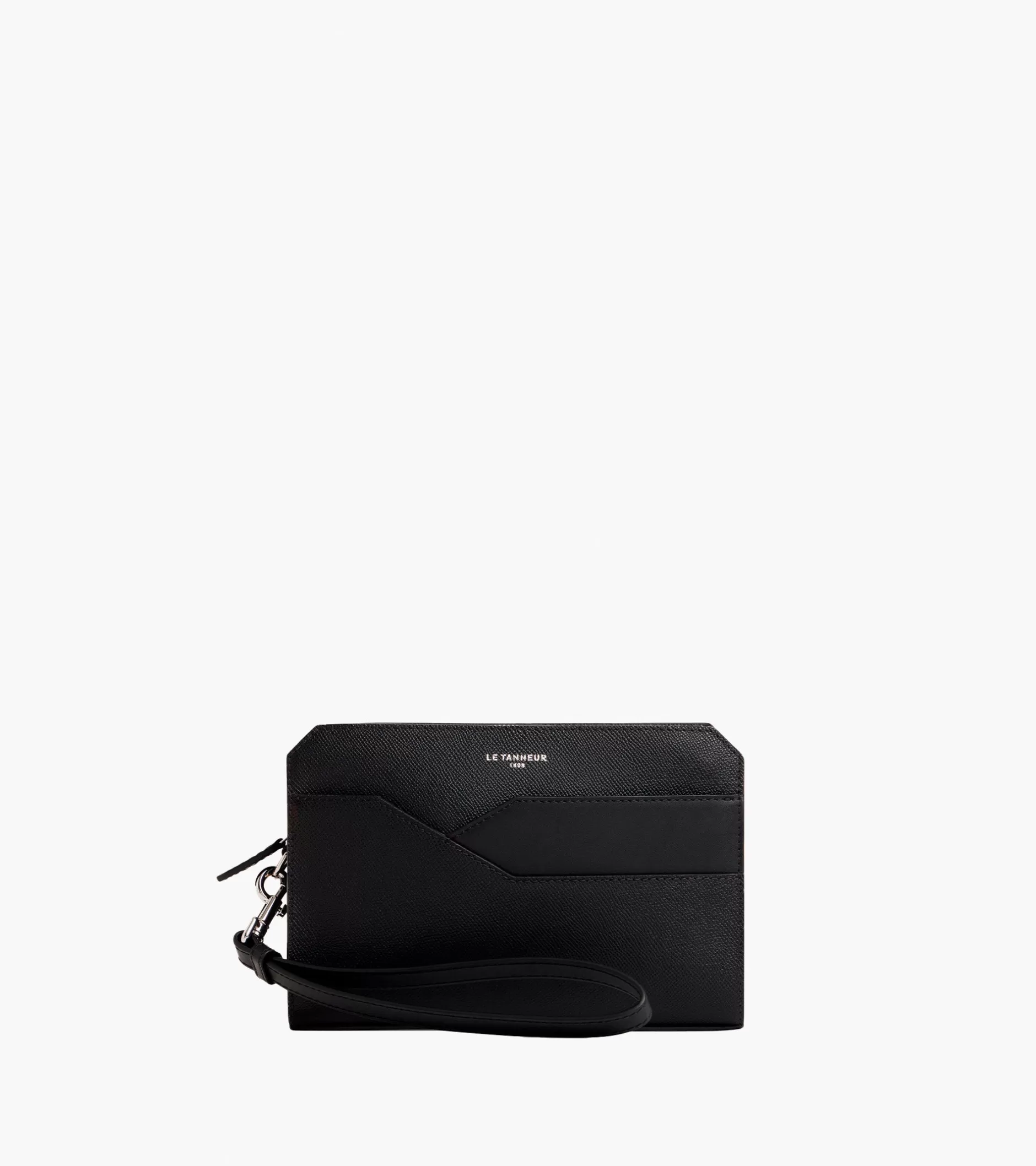 Homme Le Tanneur Pochette avec dragonne Gaston en cuir grain croisé - Black