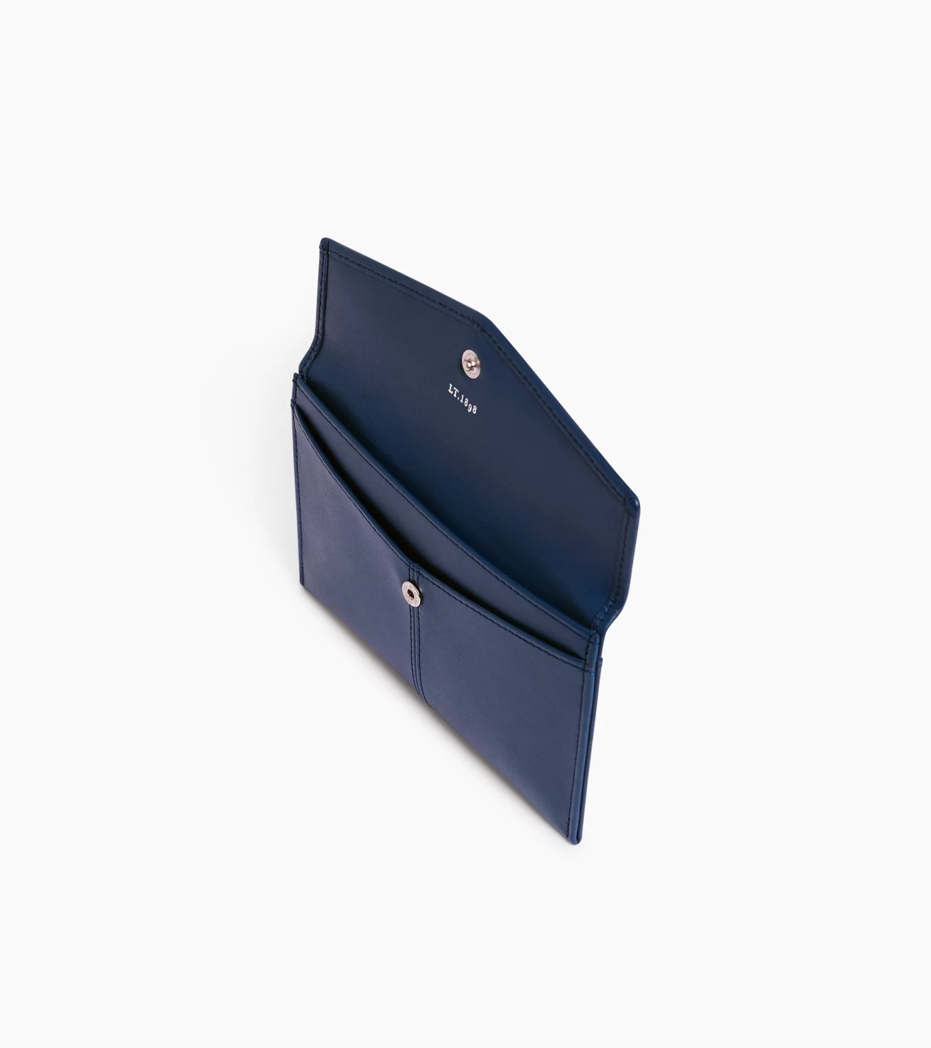 Femme Le Tanneur Pochette enveloppe moyen modèle Charlotte en cuir lisse - Bleu crépuscule